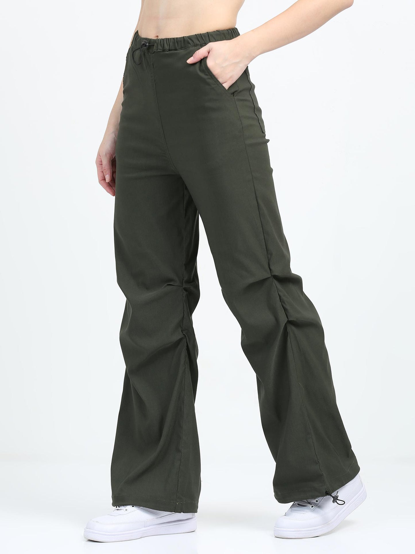 Women Parachute Trouser-Olive