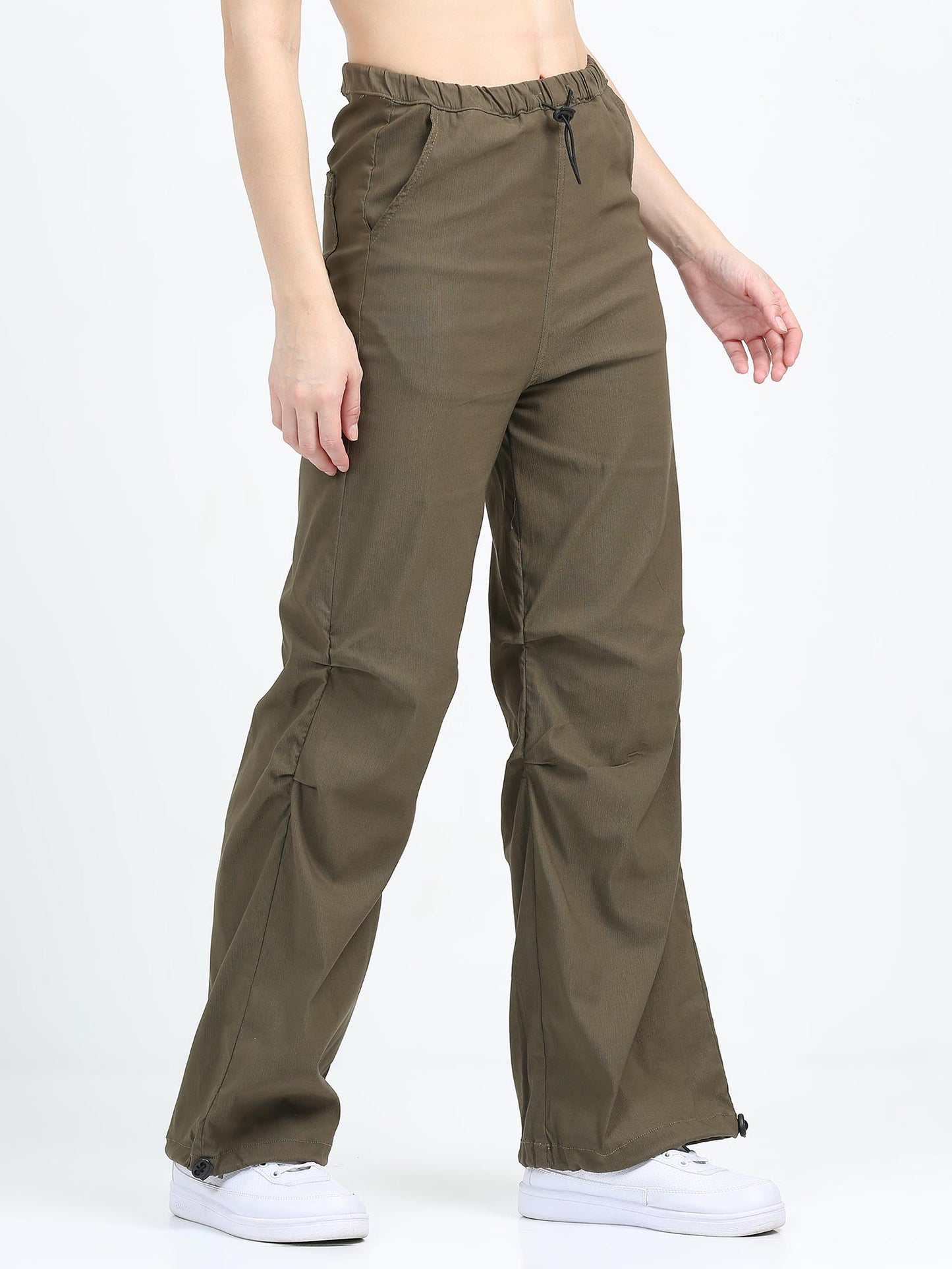 Women Parachute Trouser-Brown