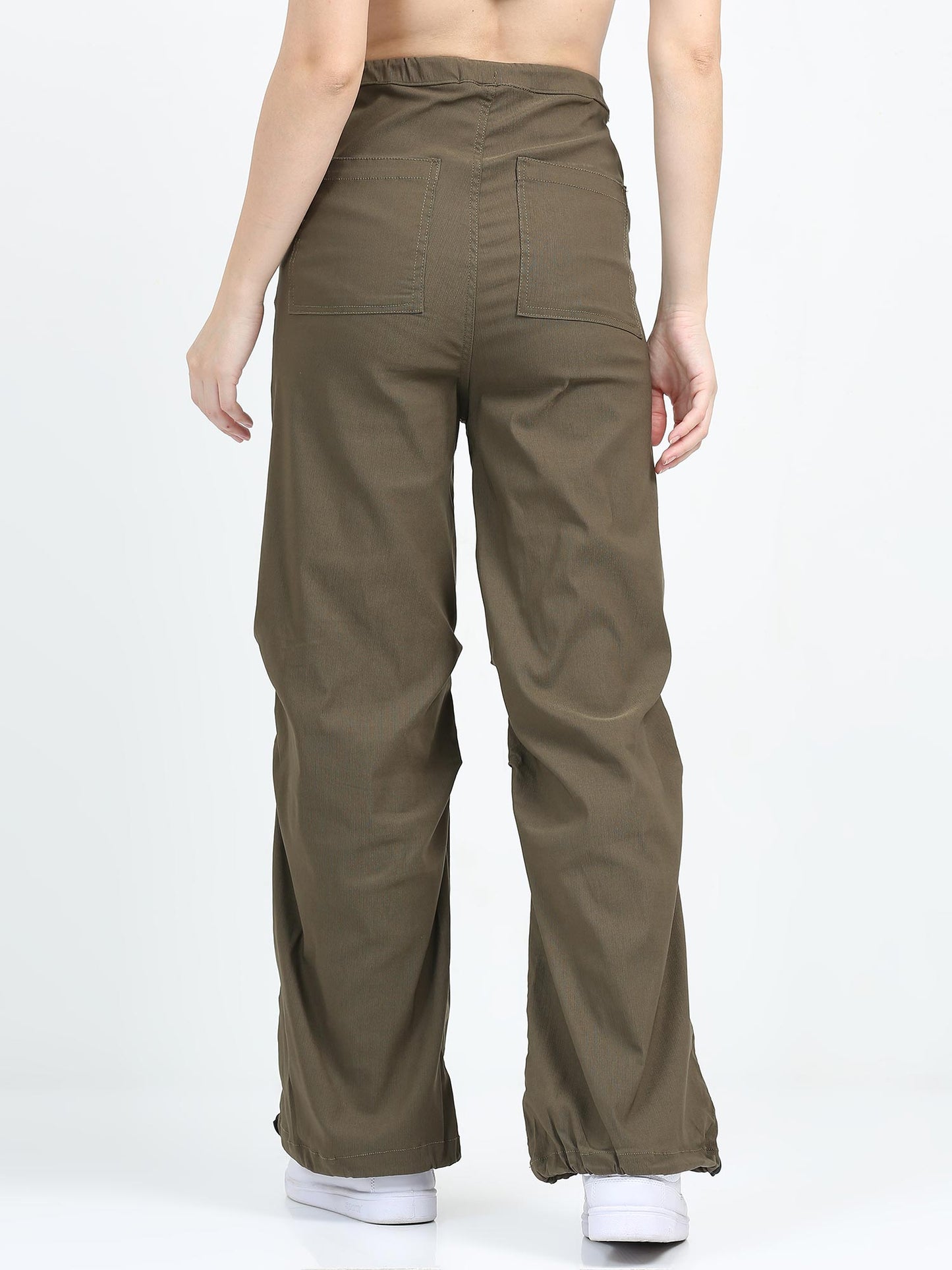 Women Parachute Trouser-Brown