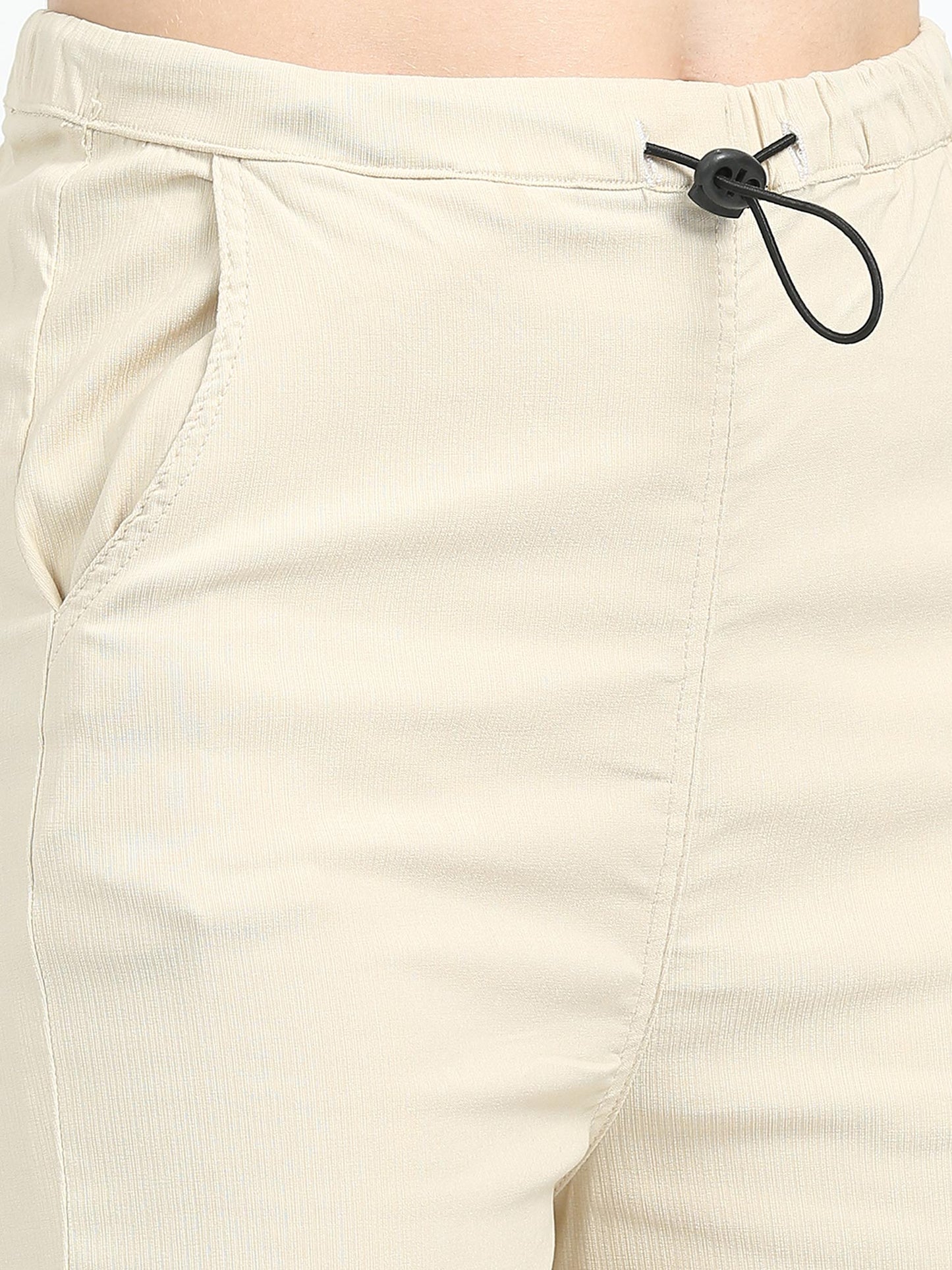 Beige Women Parachute Pants