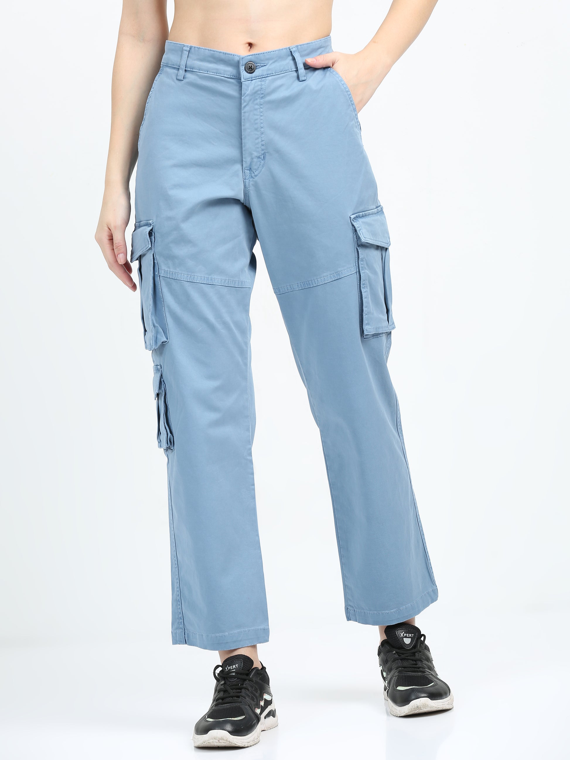 Vintage Blue Cargo Pants For Womens