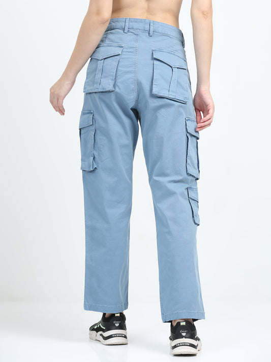 Vintage Blue Cargo Pants For Womens