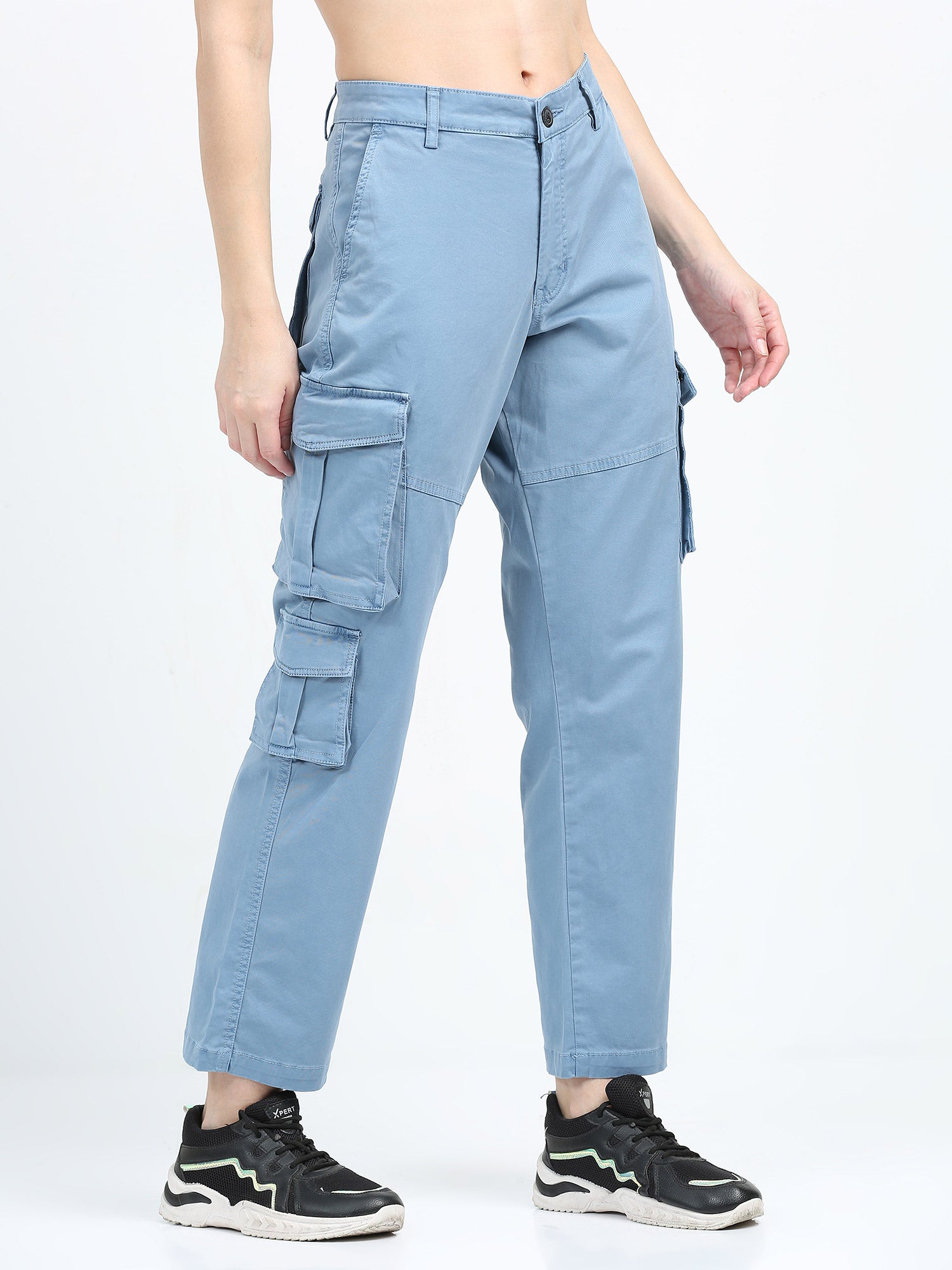 Women's Vintage Plus Size Blue Cargo Pant 