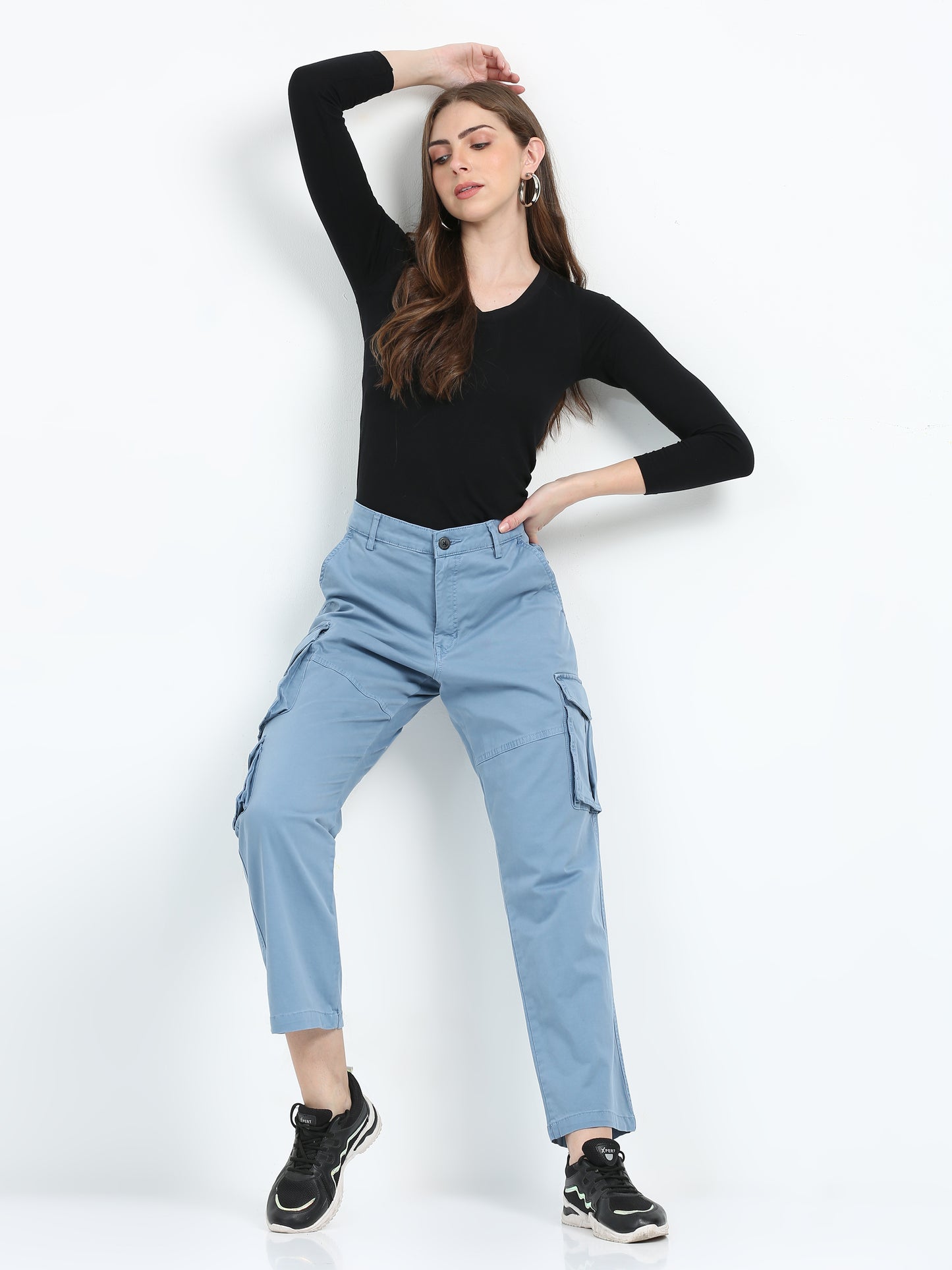 Vintage Blue Cargo Pants For Womens