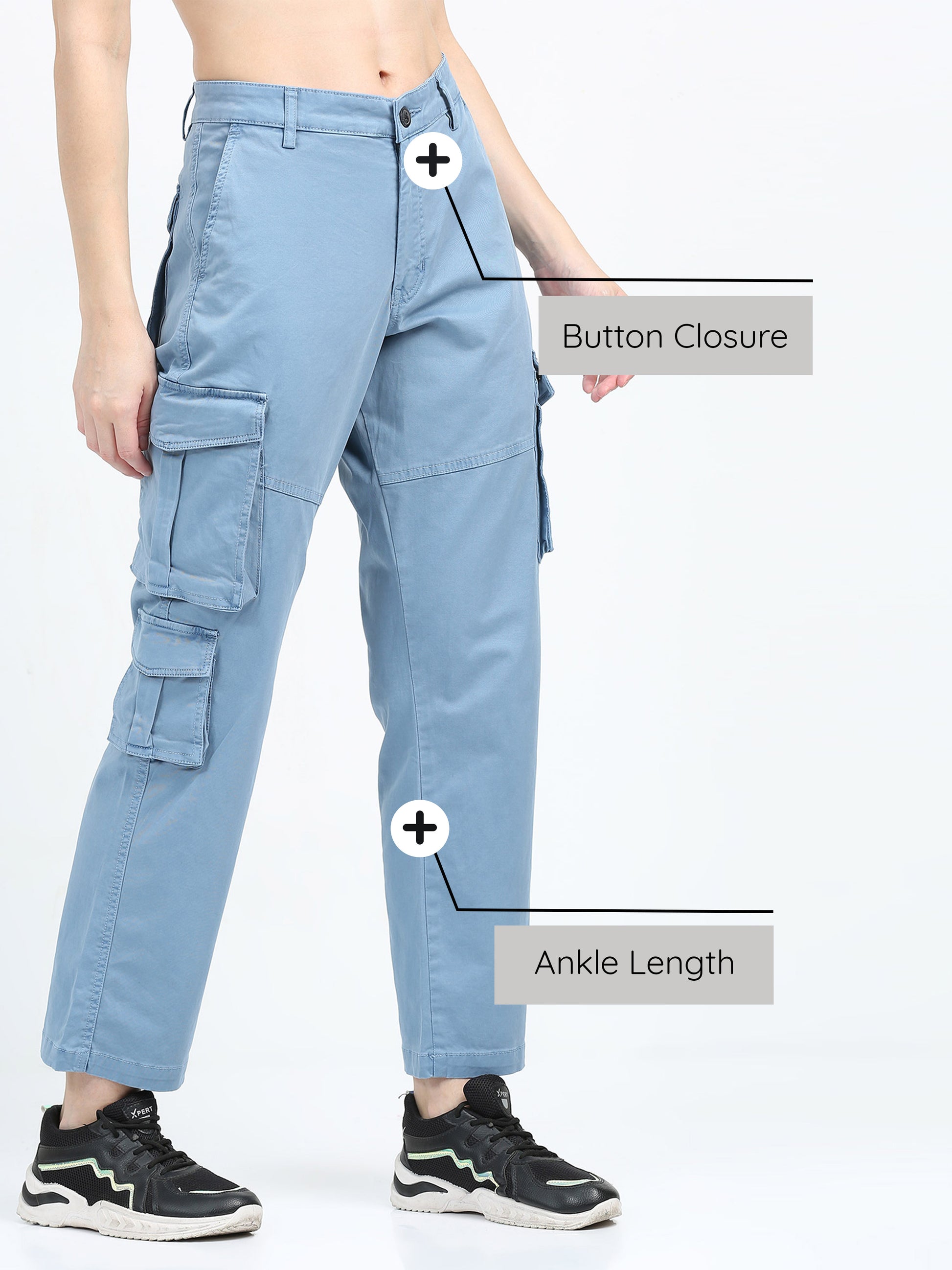 Blue Cargo Pants Womens