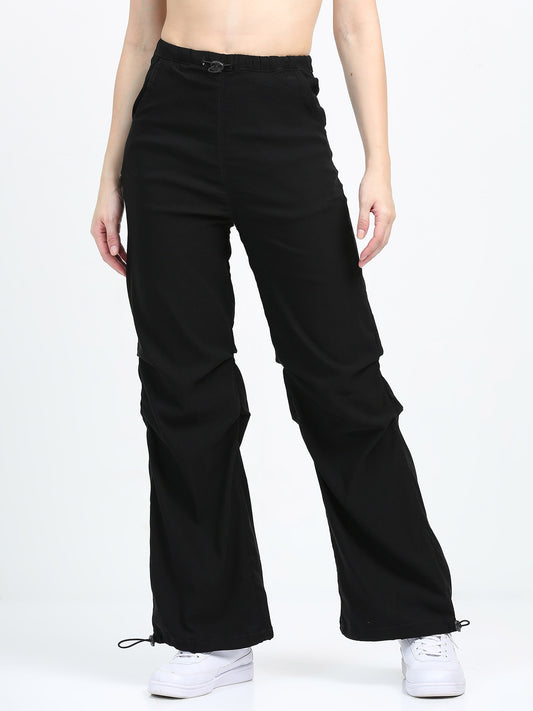 Women Parachute Trouser-Black