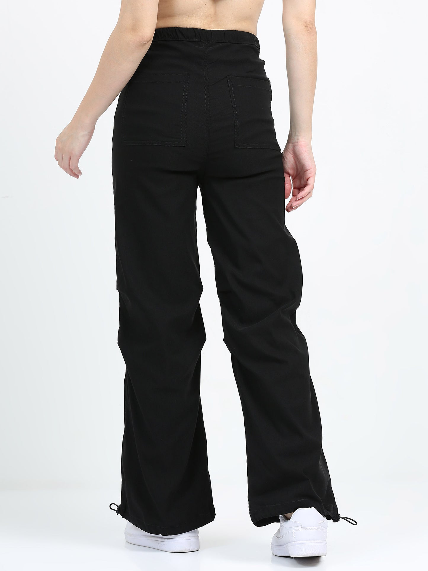 Women Parachute Trouser-Black