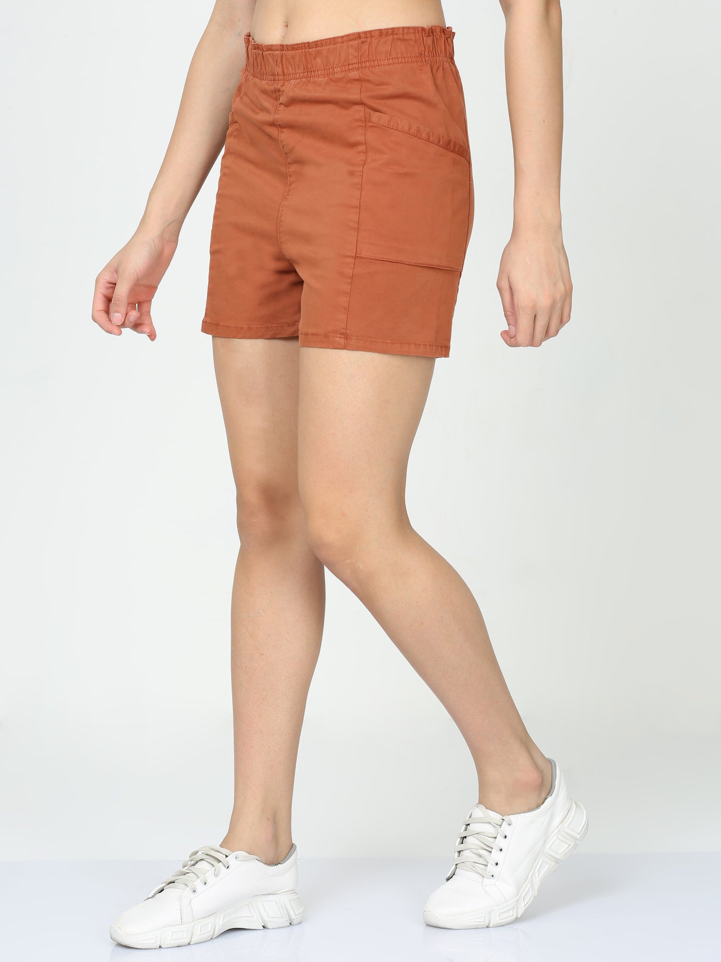 Rust Bun Hugger Cargo Women Shorts