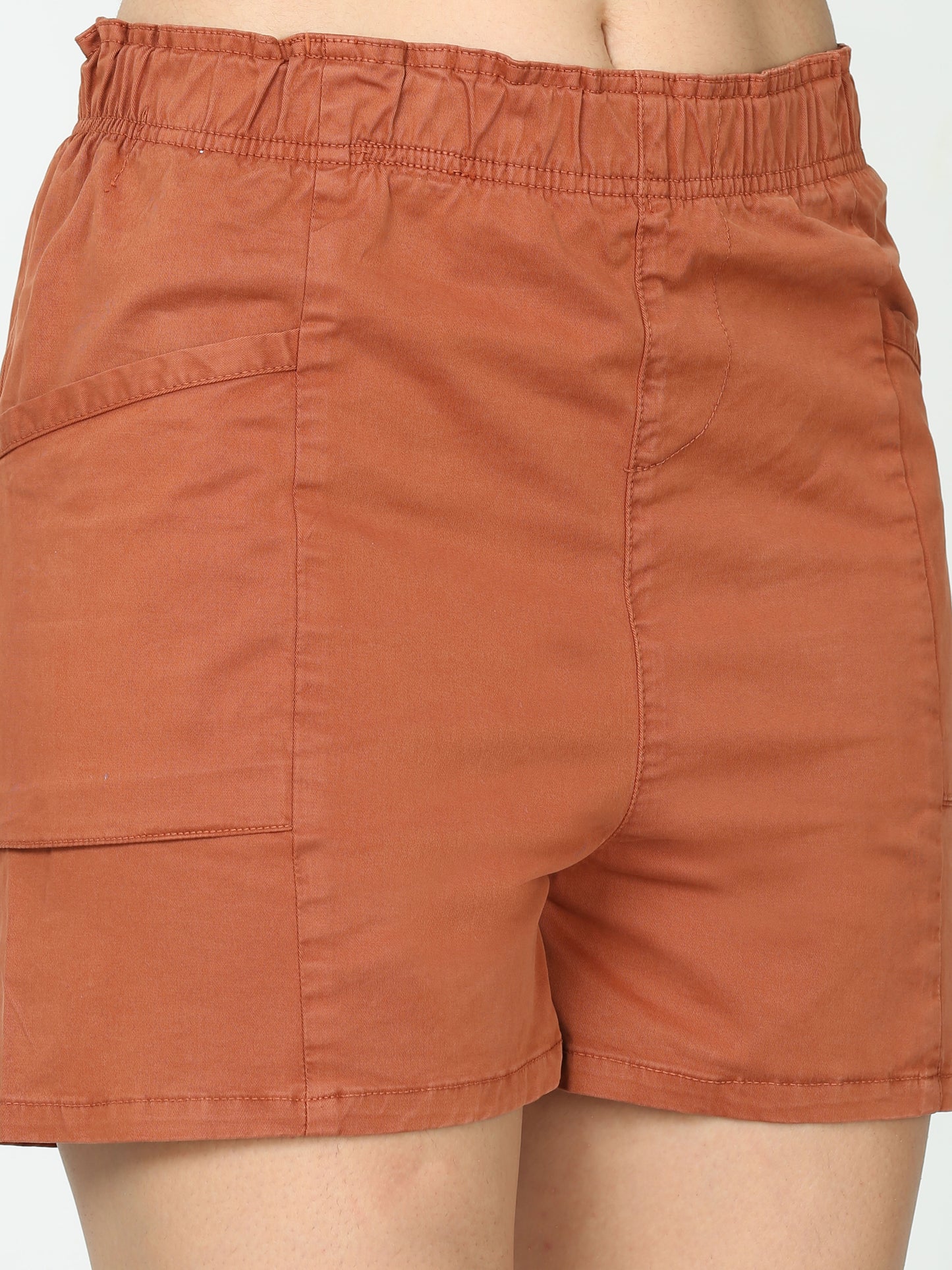 Rust Bun Hugger Cargo Women Shorts