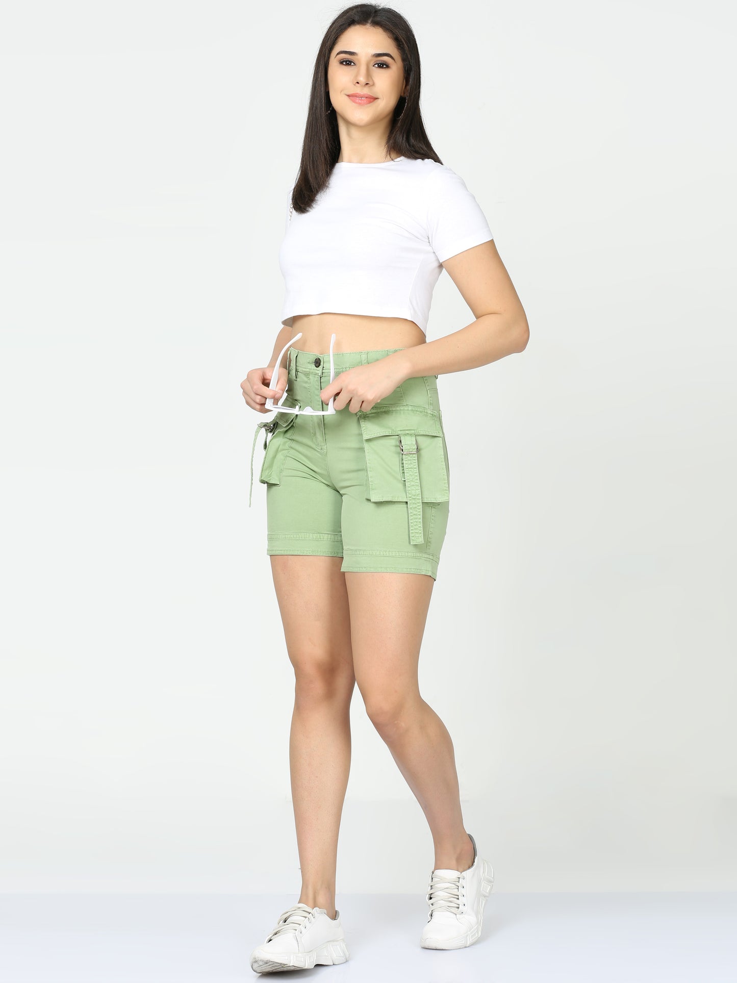 Mint Women Shorts Cargo