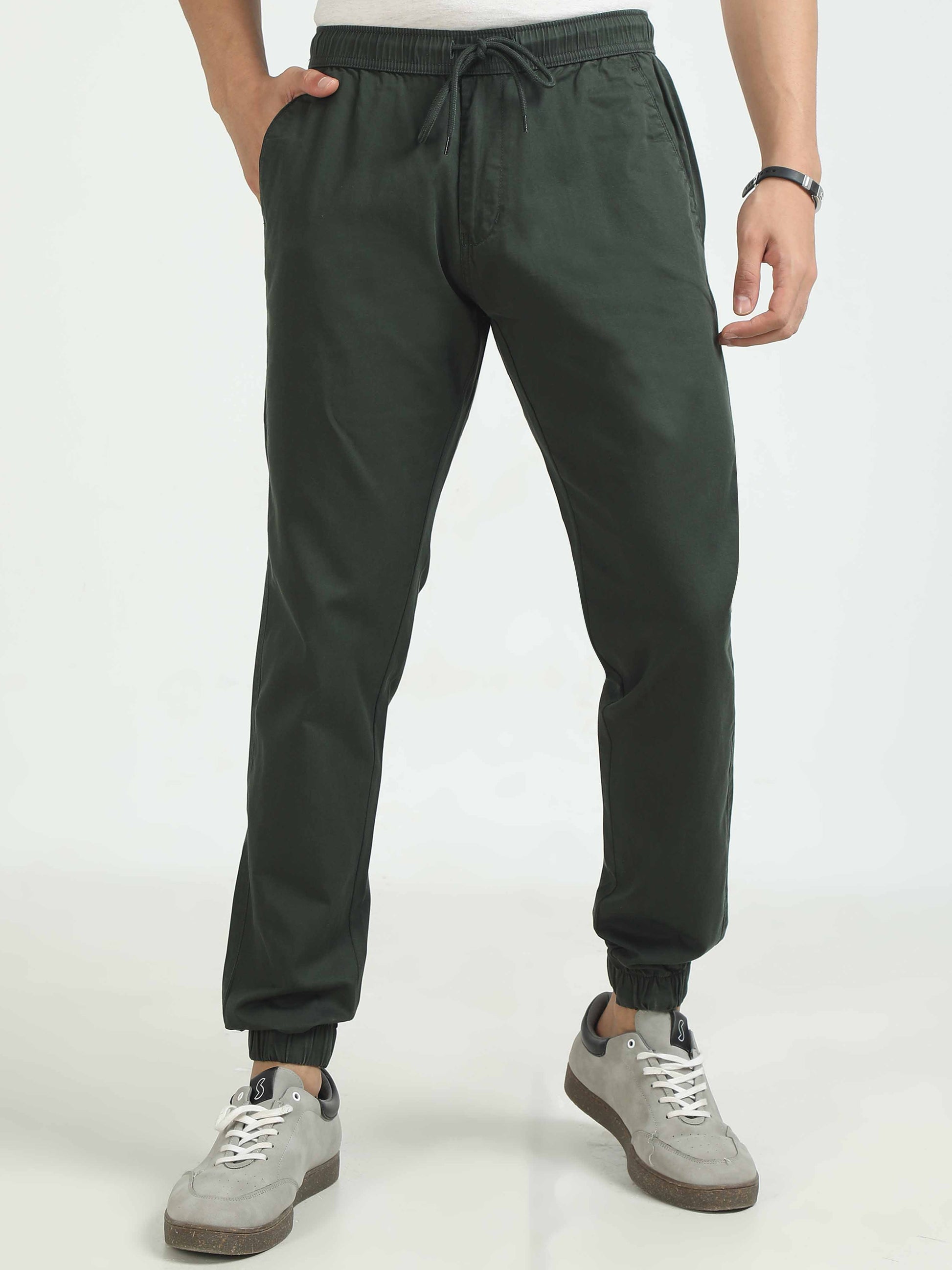 Olive Green Joggers for Men 