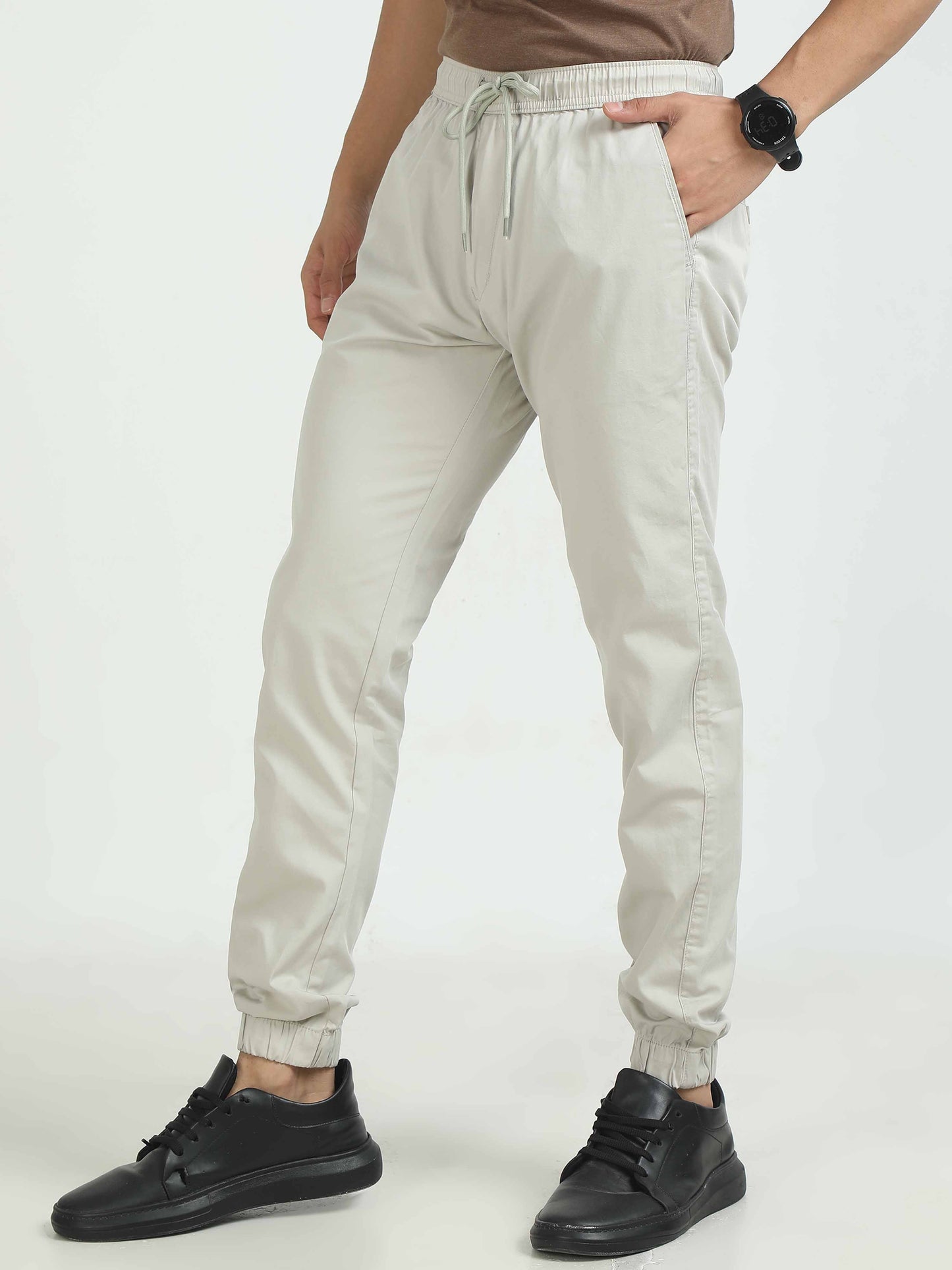 Cream Joggers Pants For Men