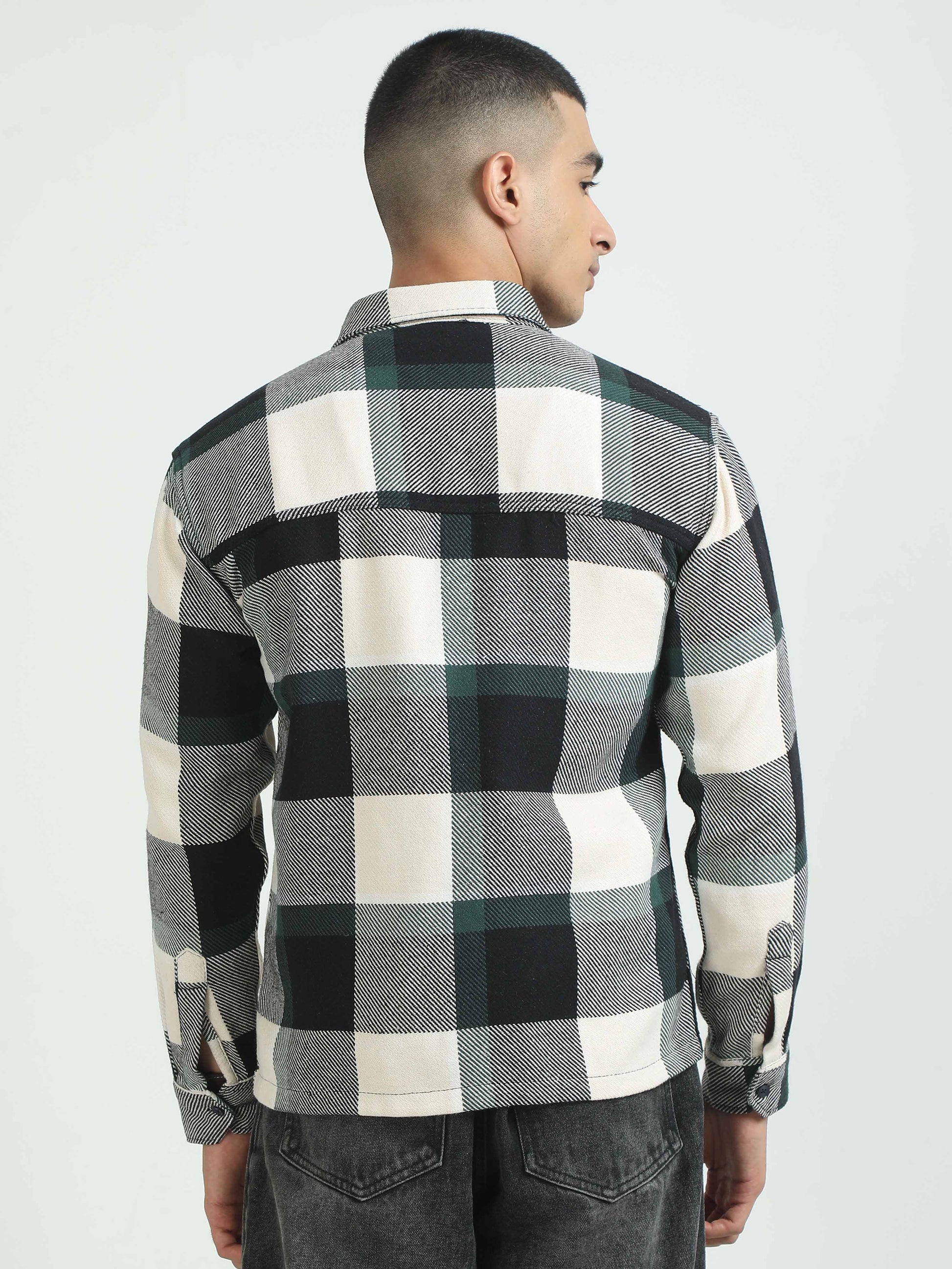 Olive Oversized Flannel Shirt For Men