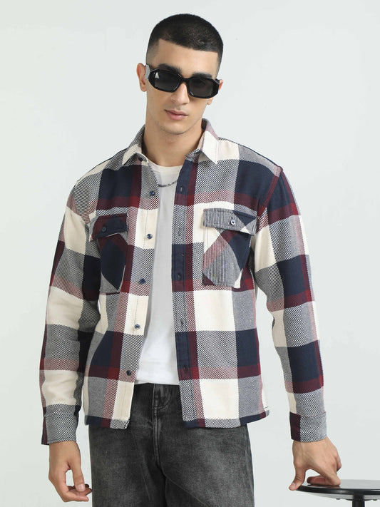 Maroon Flannel Shirt for Mens