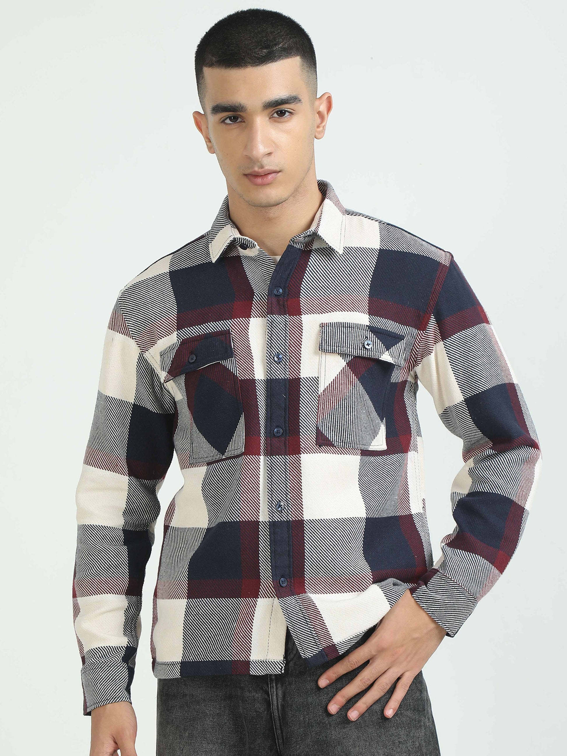 Maroon Flannel Shirt for Mens