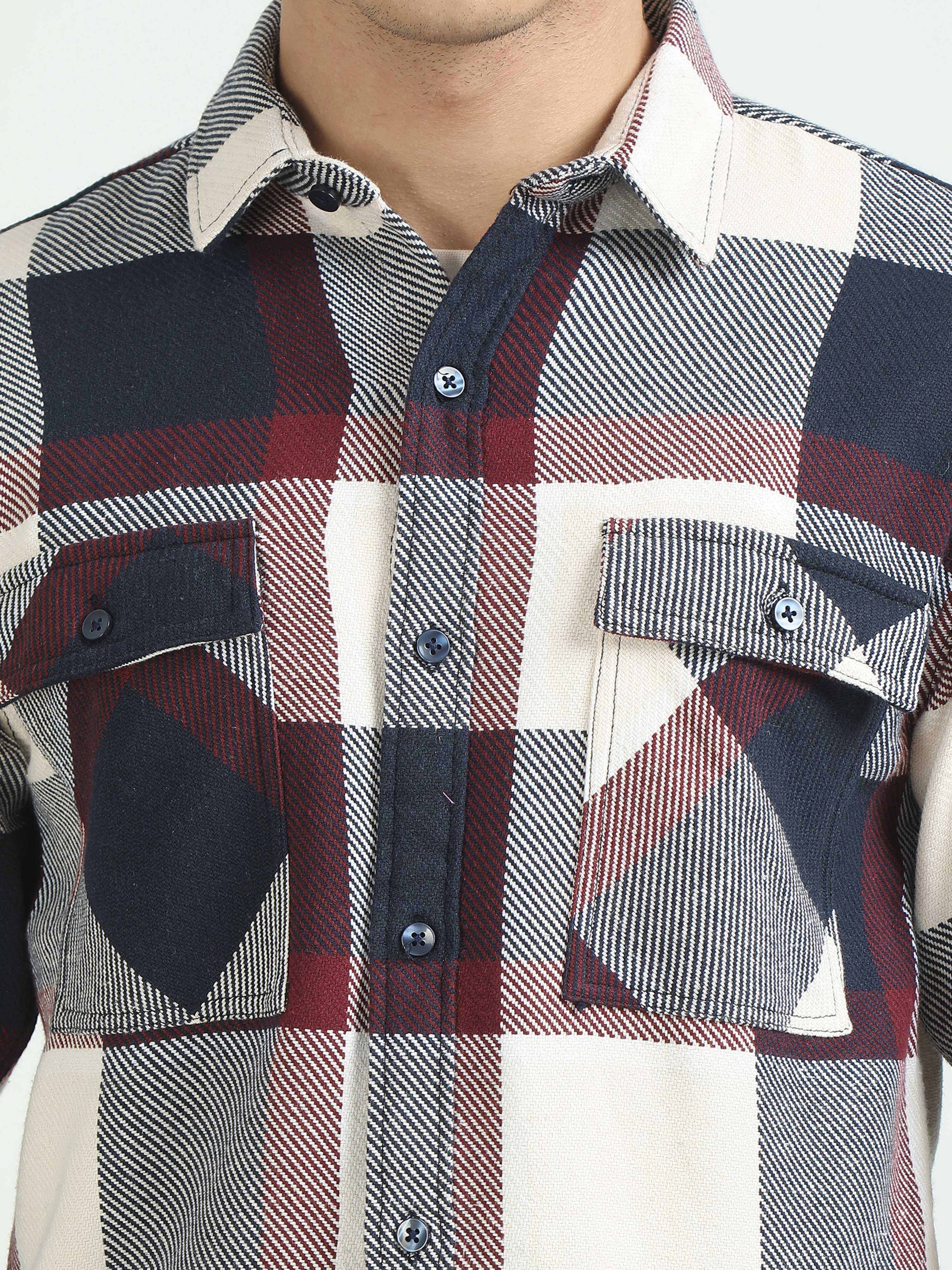 Maroon Flannel Shirt for Mens