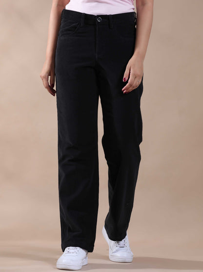 Navy Corduroy Trousers for Women