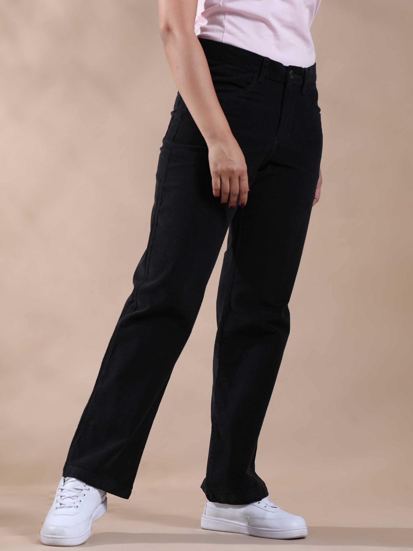 Navy Corduroy Trousers For Women