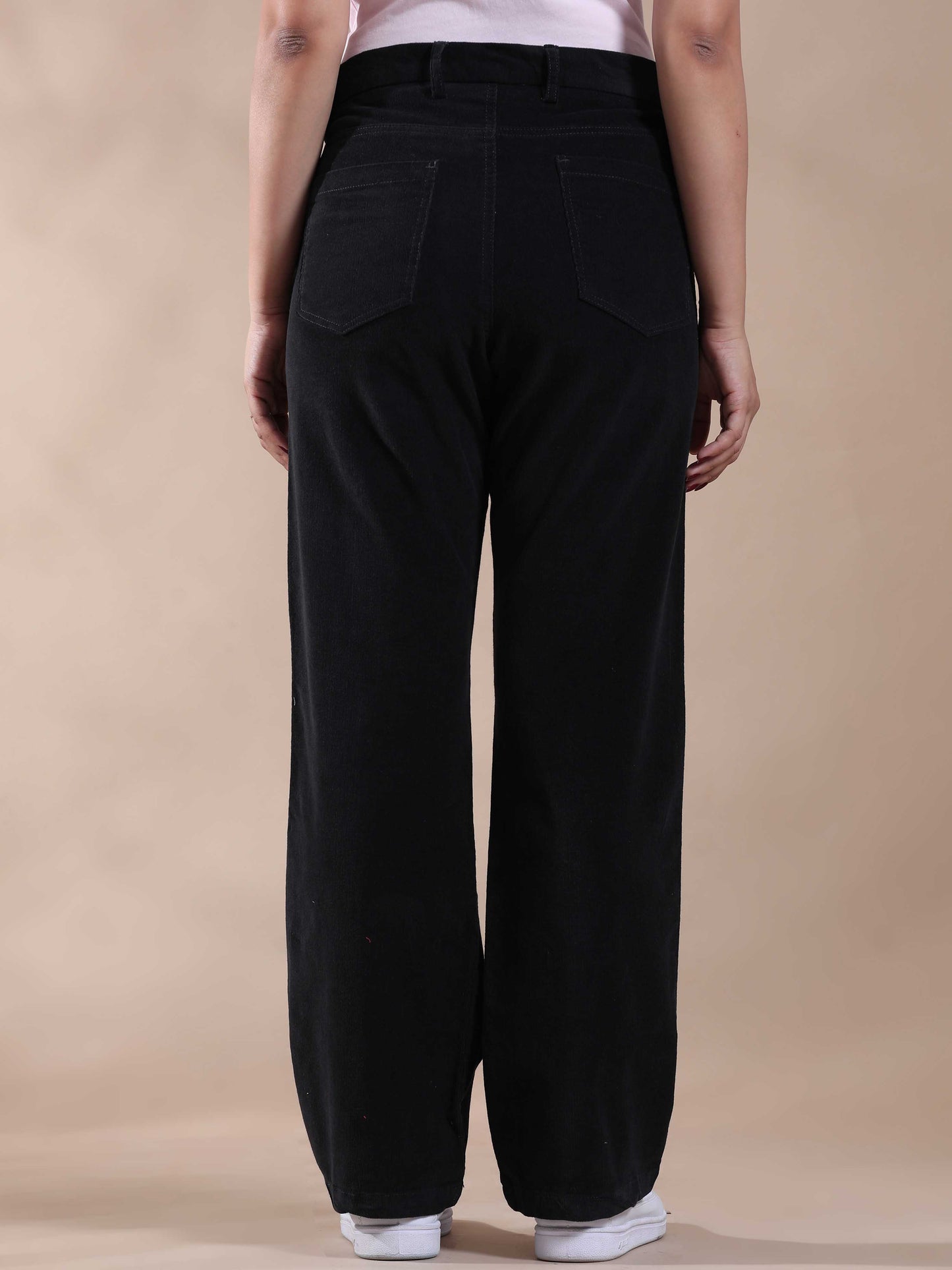 Navy Corduroy Trousers For Women