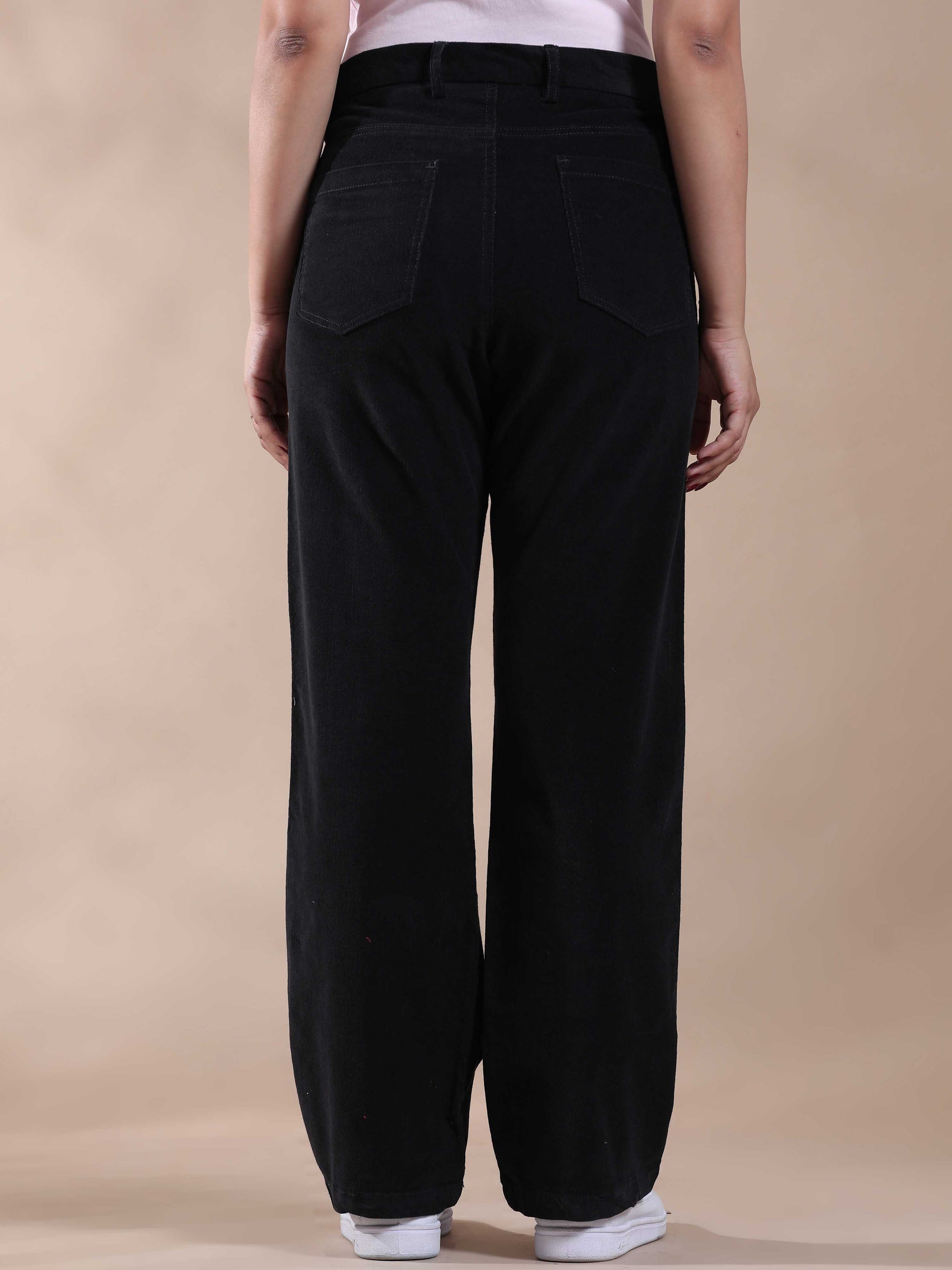 Navy Corduroy Trousers for Women