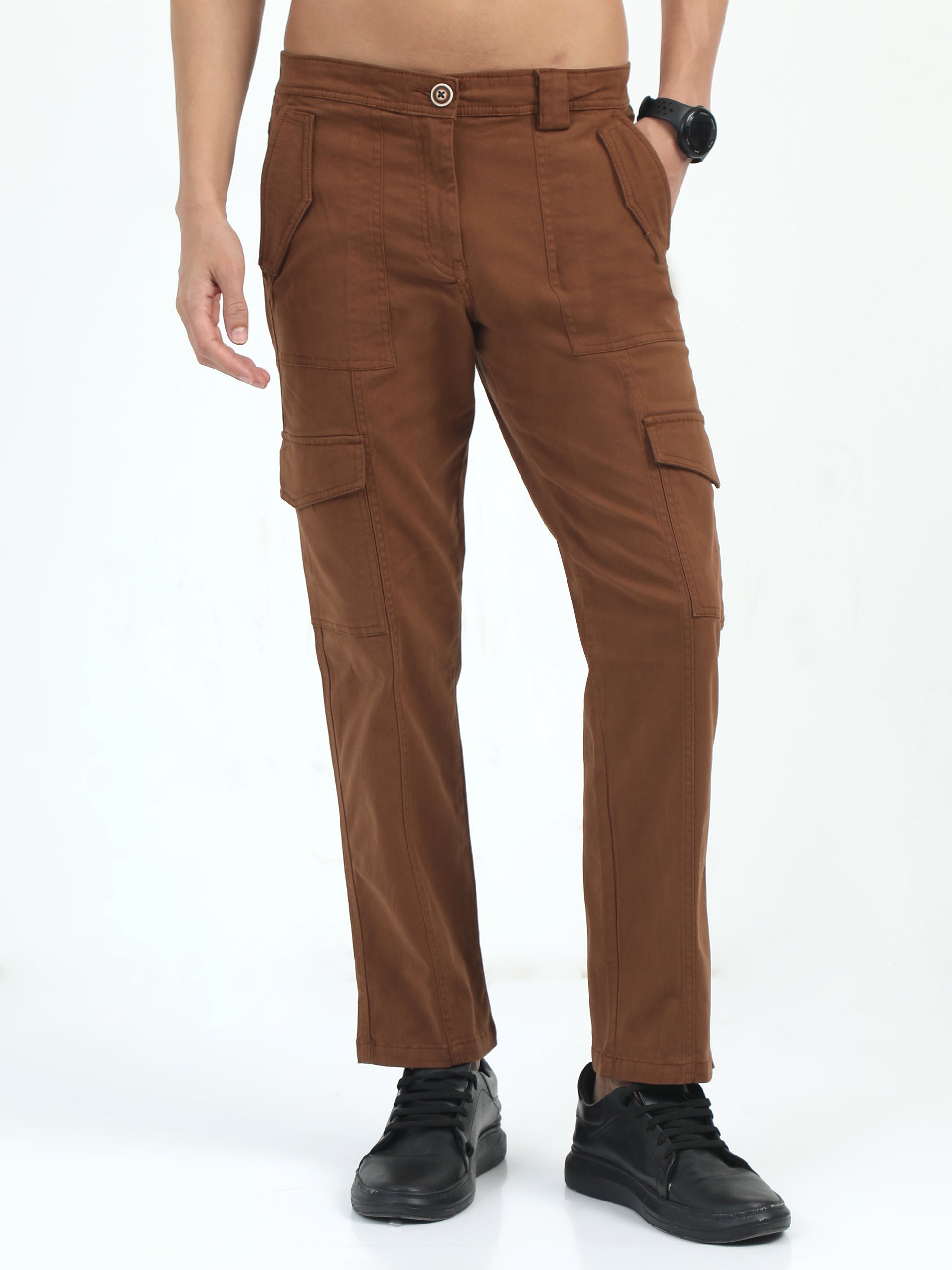 Classic Bolsillo Rust Cargo Pants for Men