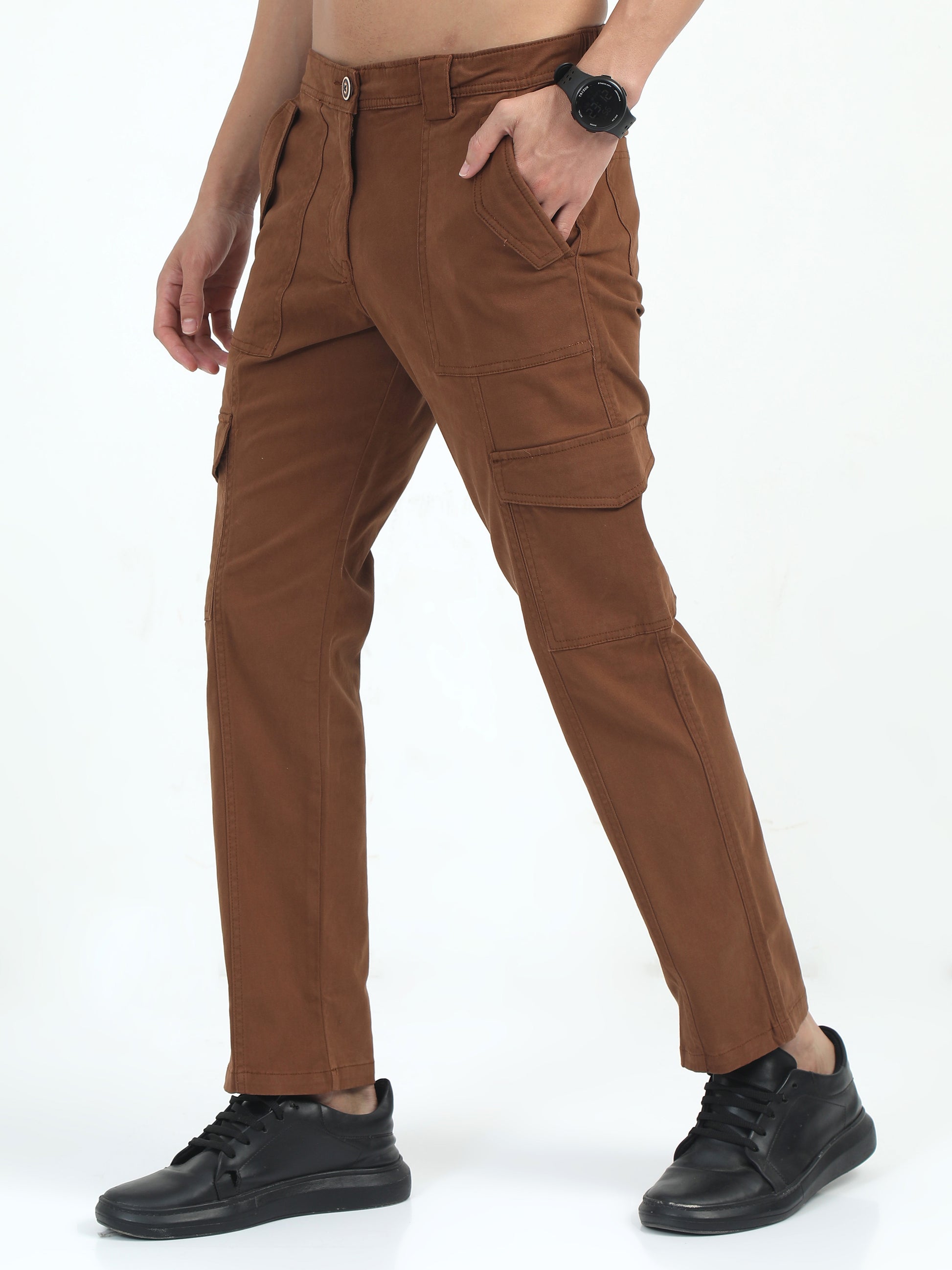 Classic Bolsillo Rust Cargo Pants for Men