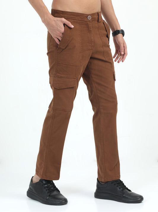 Classic Bolsillo Rust Cargo Pants for Men