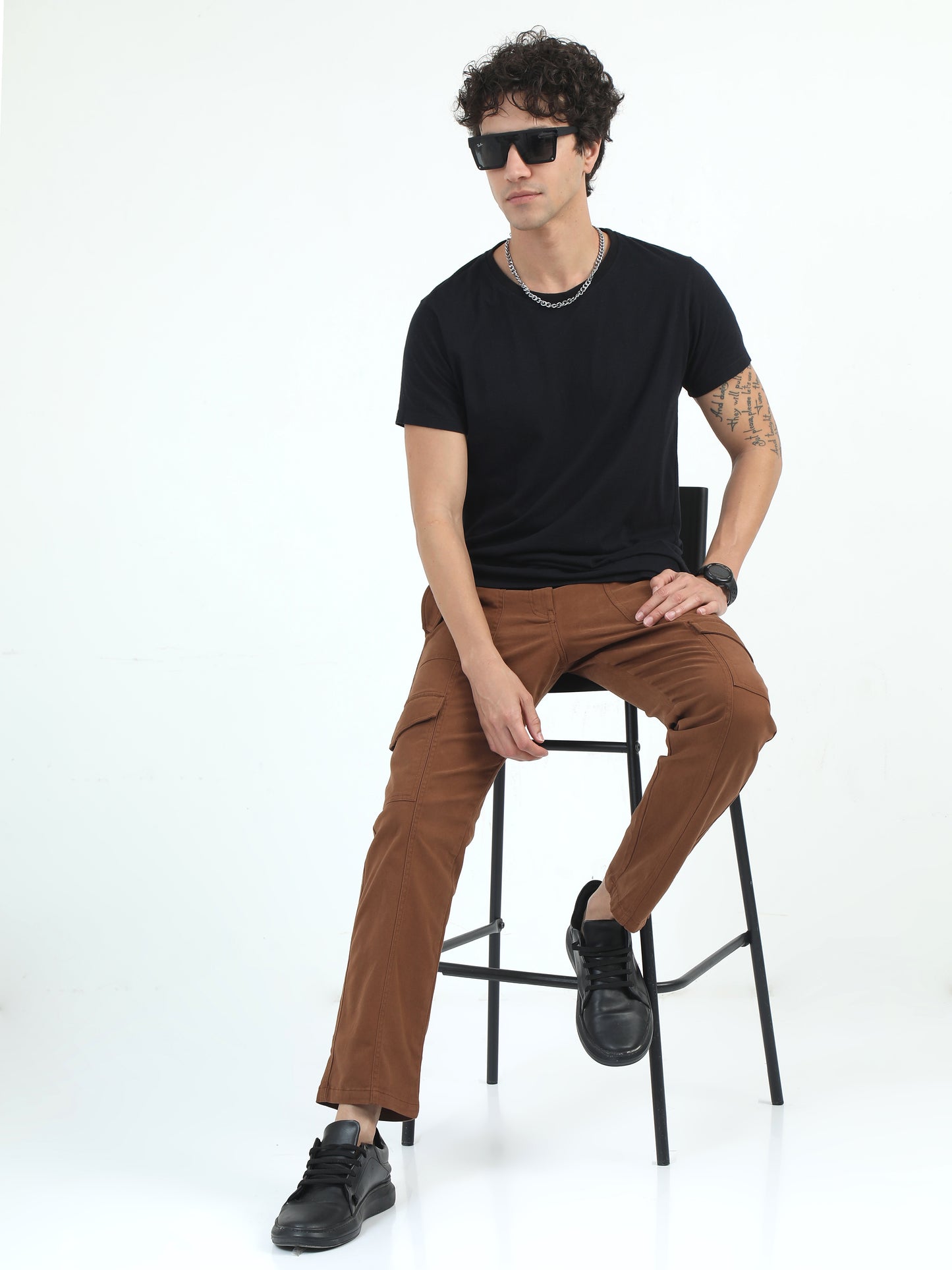 Classic Bolsillo Rust Cargo Pants for Men