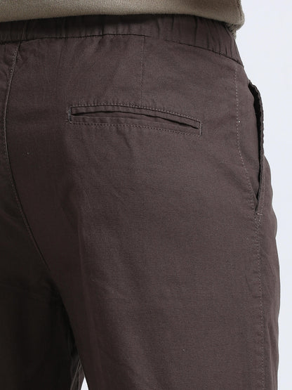 Men Lazy Linen Pleat Pant-Brown