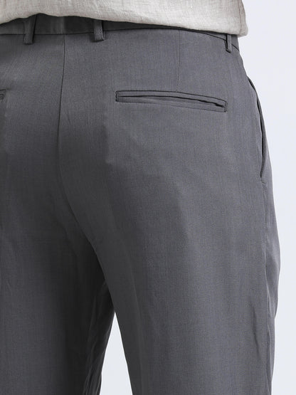 Dark Grey Pleated Pants Mens
