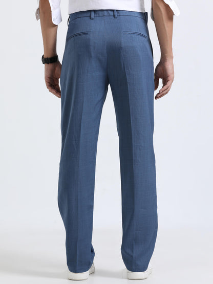 Royal Blue Pleated formal Pants for Men