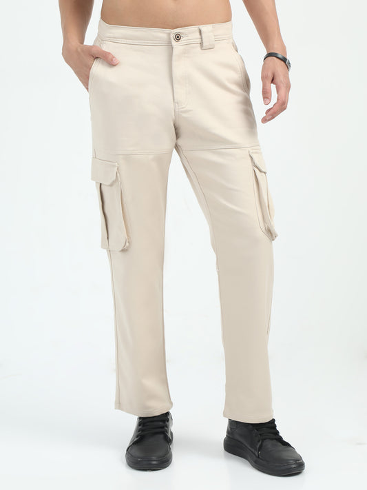 Classic La Belle Cream Cargo Pants for Men