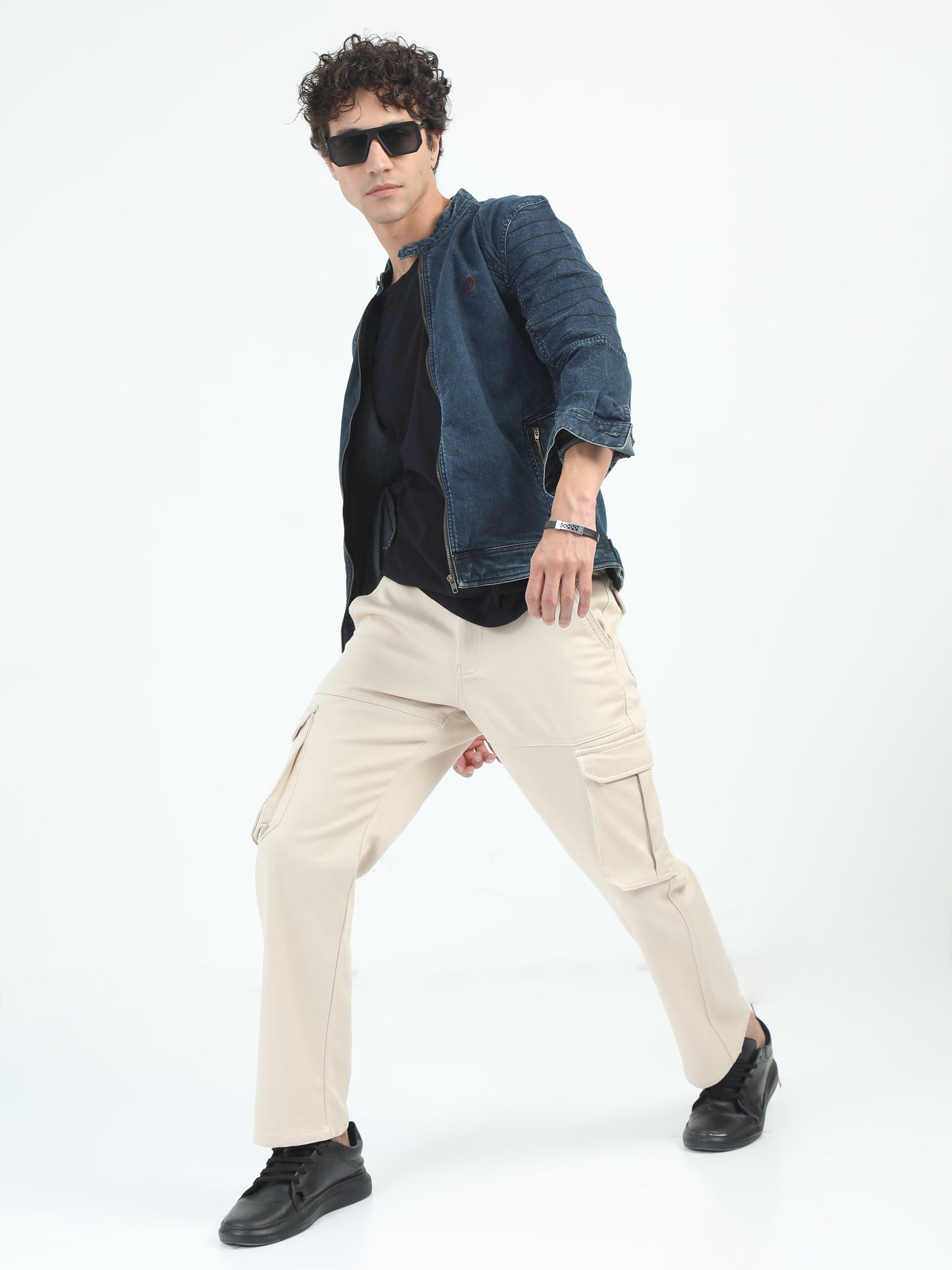 Classic La Belle Cream Cargo Pants for Men