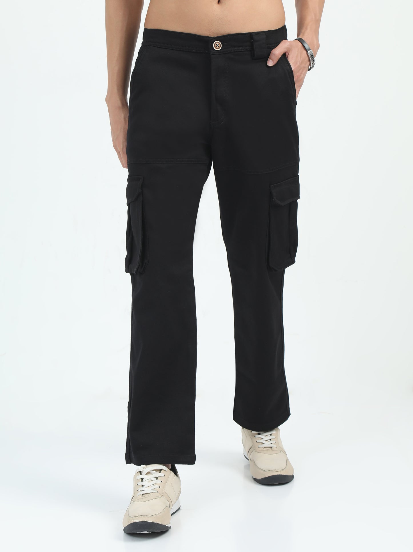 Classic La Belle Black Cargo Pants for Men