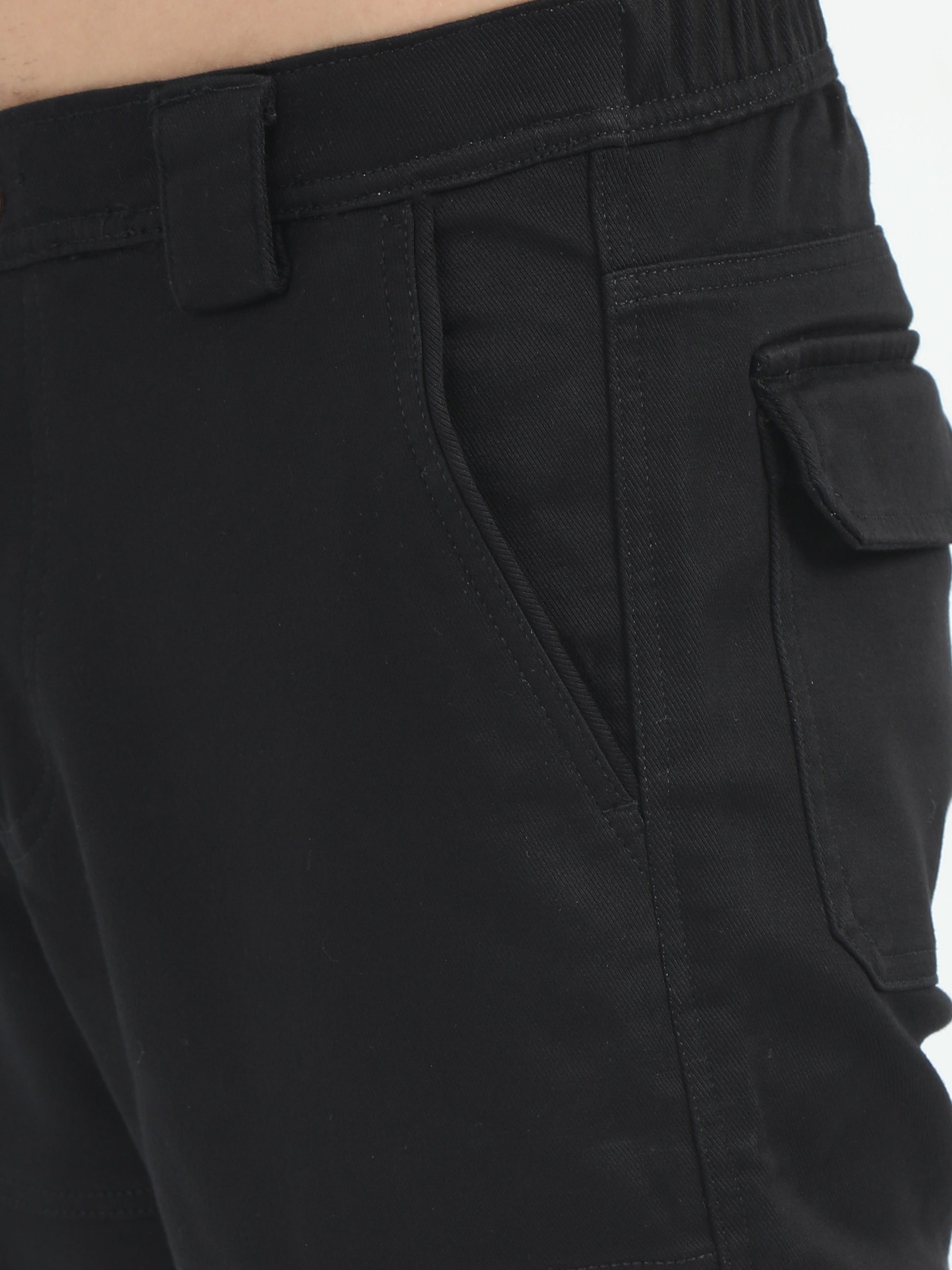 Classic La Belle Black Cargo Pants for Men