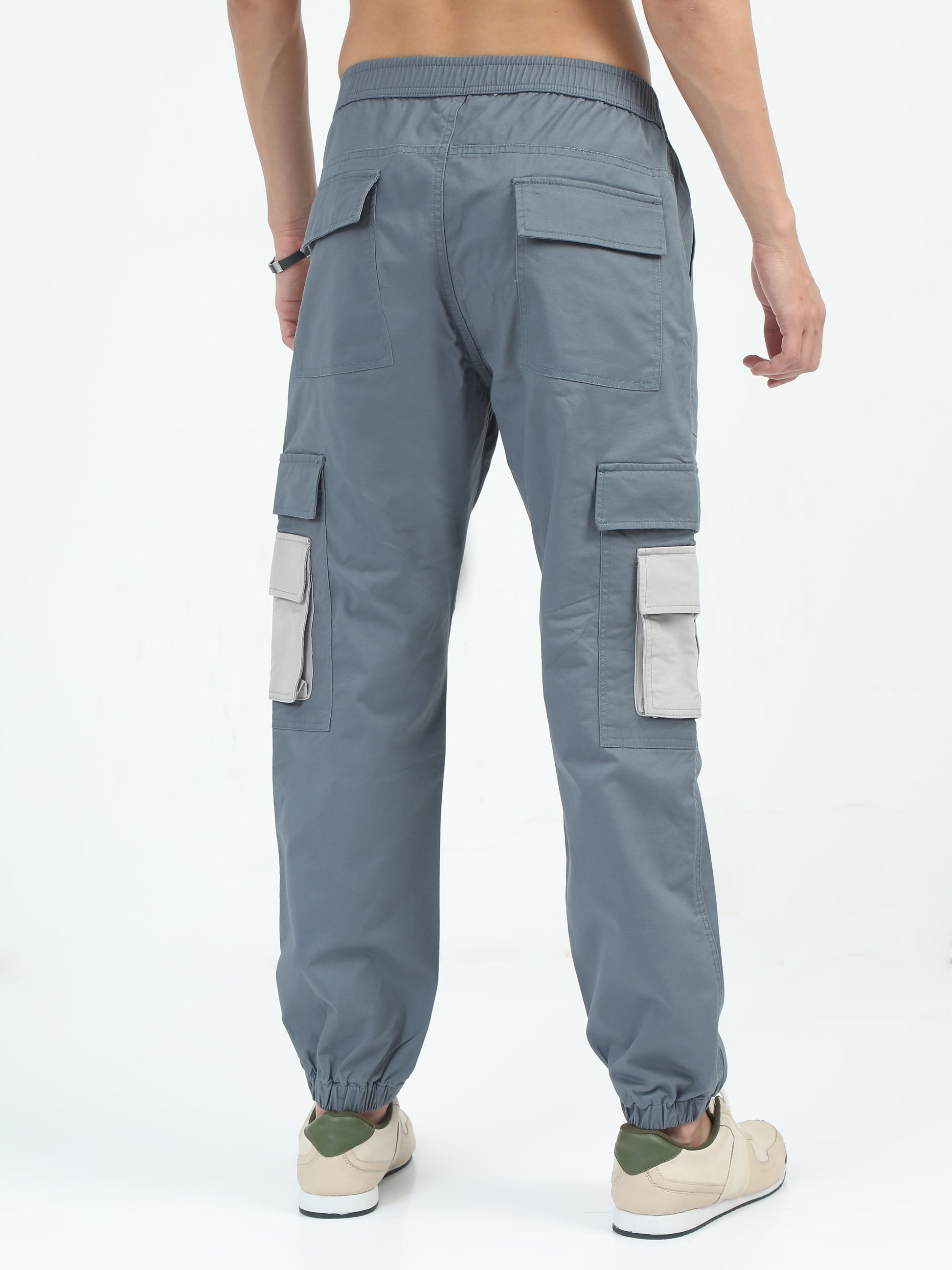 Classic Aqua Grey Joggers for Men