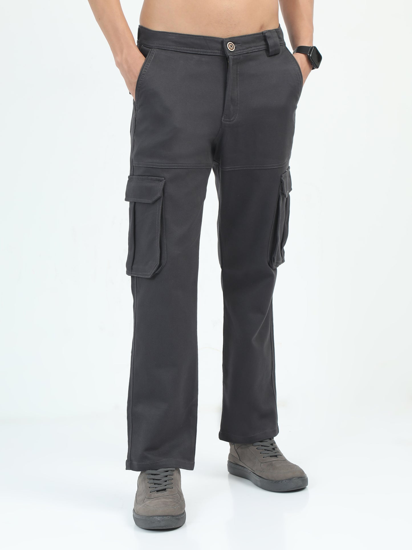 Classic La Belle Dark Grey Cargo Pants for Men