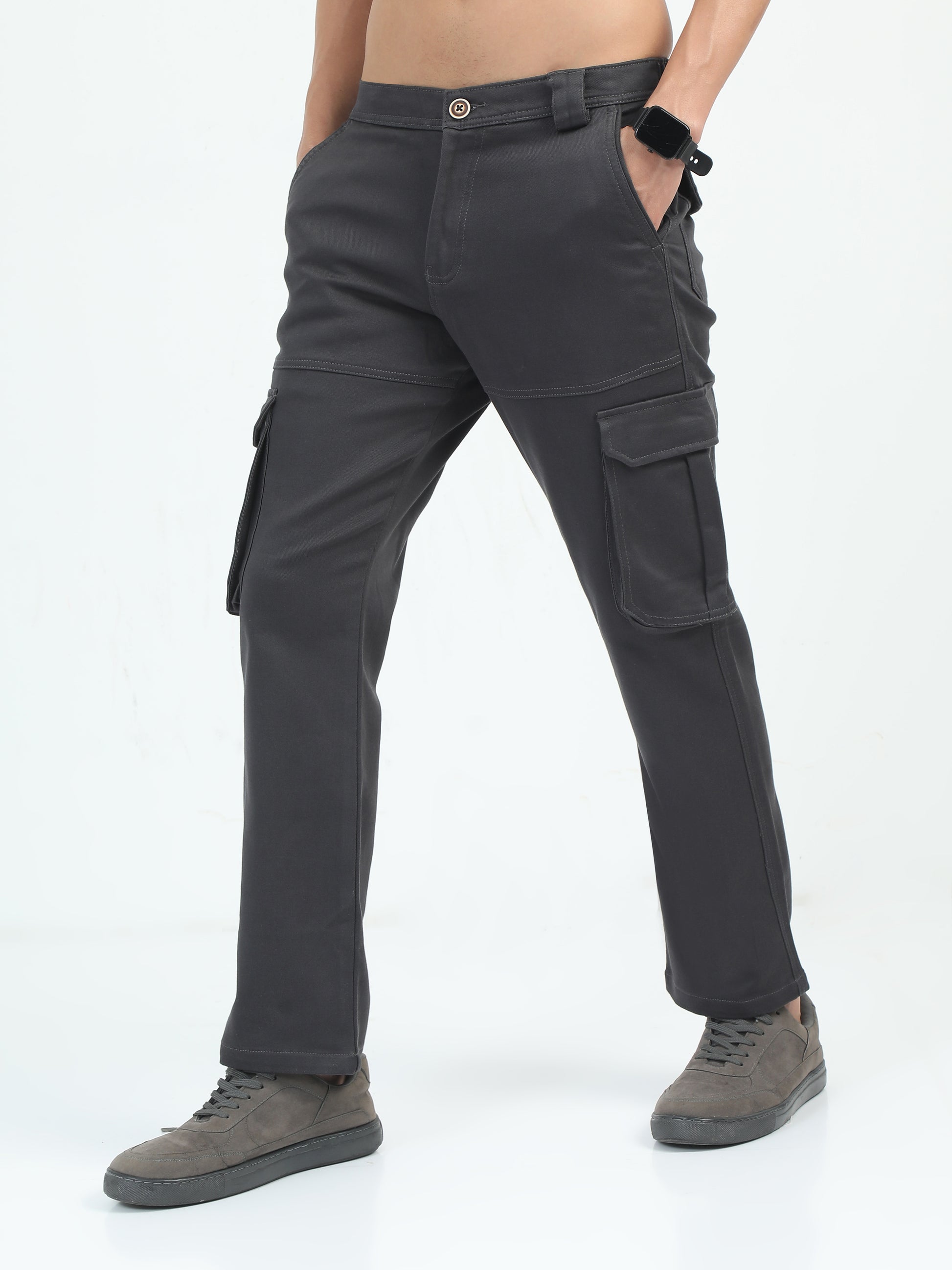 Classic La Belle Dark Grey Cargo Pants for Men