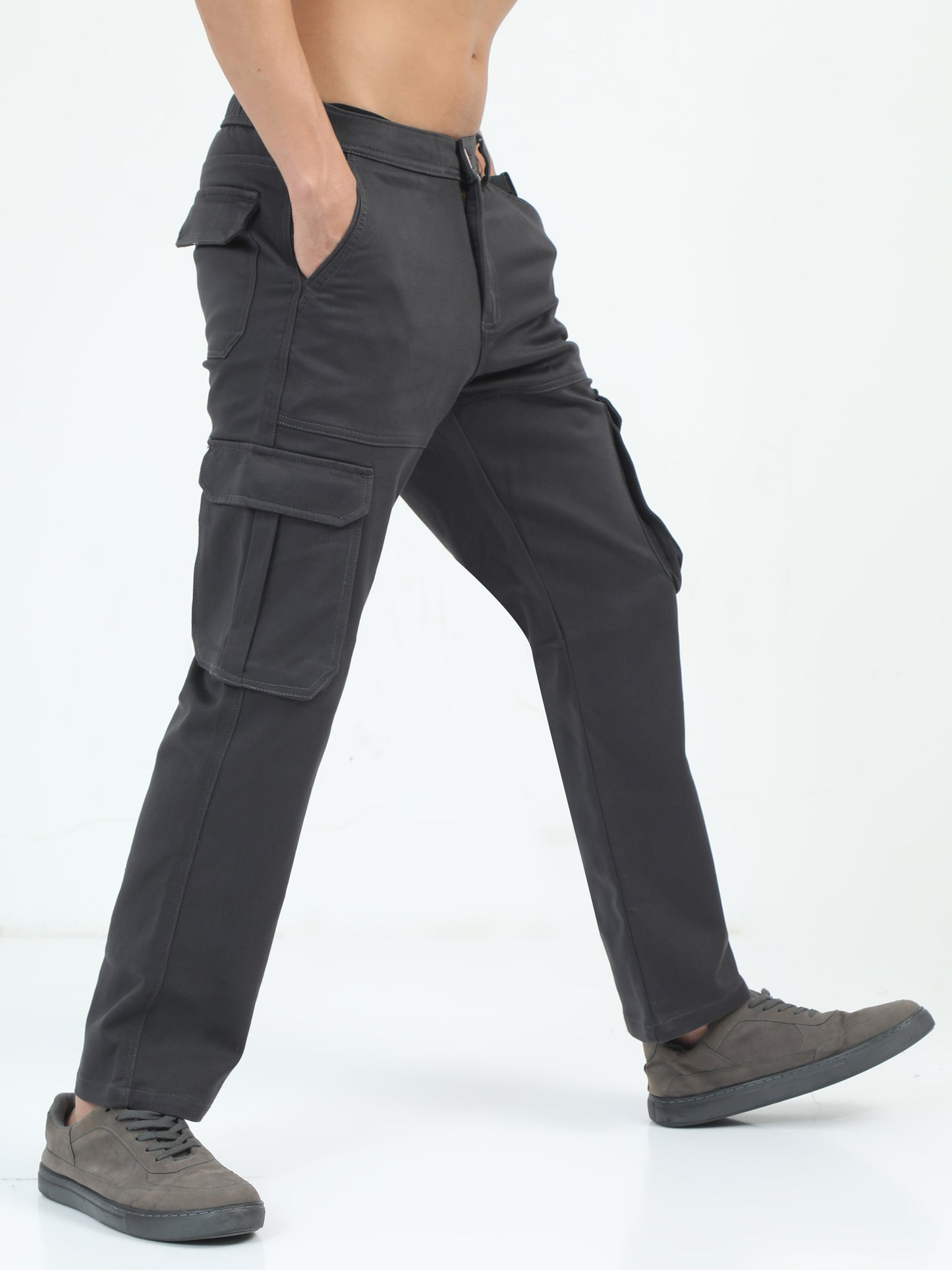 Classic La Belle Dark Grey Cargo Pants for Men