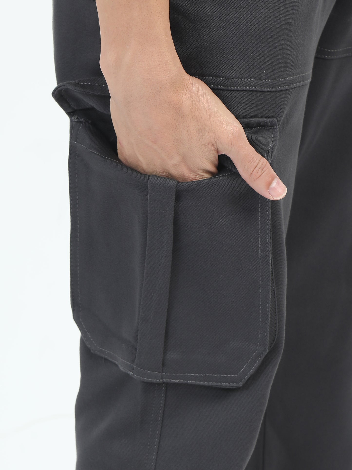 Classic La Belle Dark Grey Cargo Pants for Men