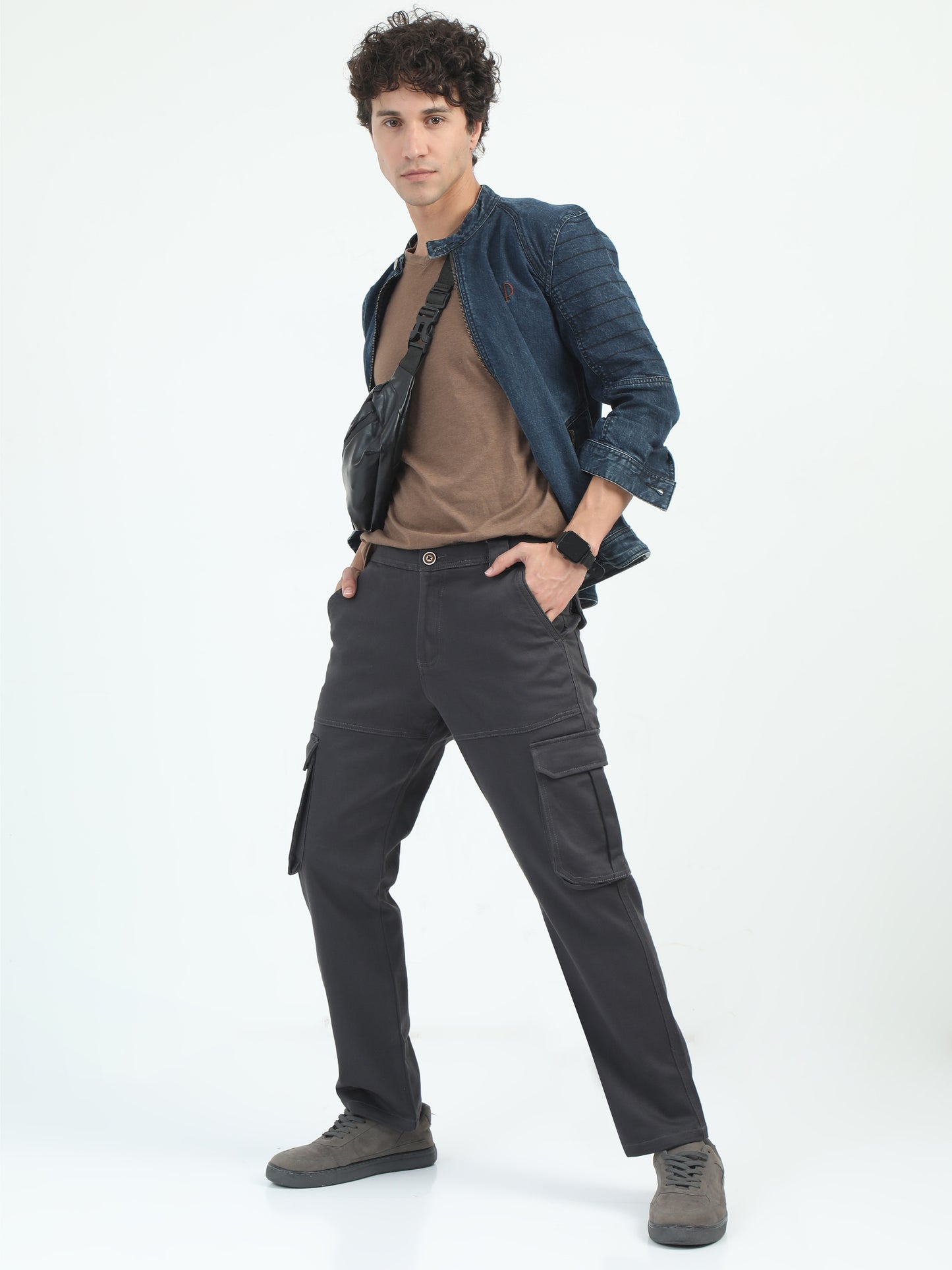 Classic La Belle Dark Grey Cargo Pants for Men