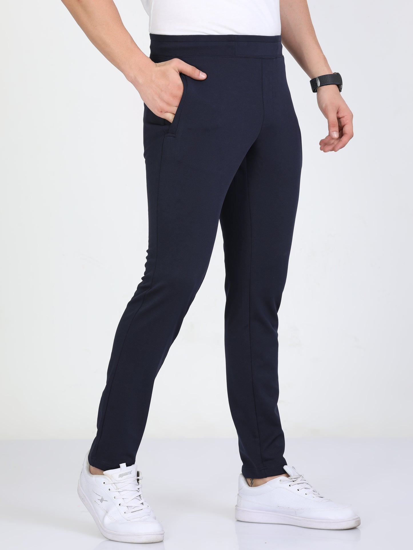 Stretchable Navy Blue Joggers For Men