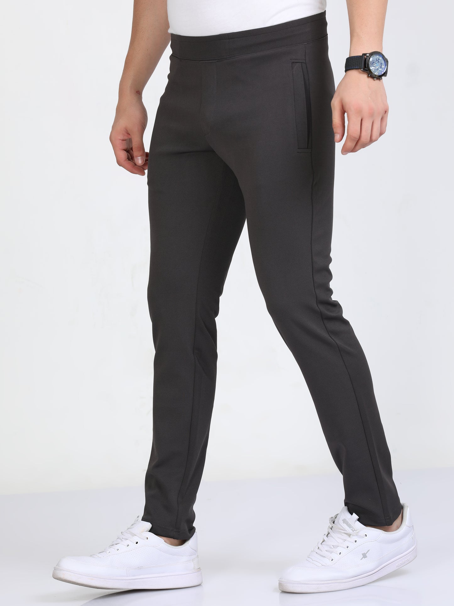 Olive Stretchy Peanut Joggers For Men 