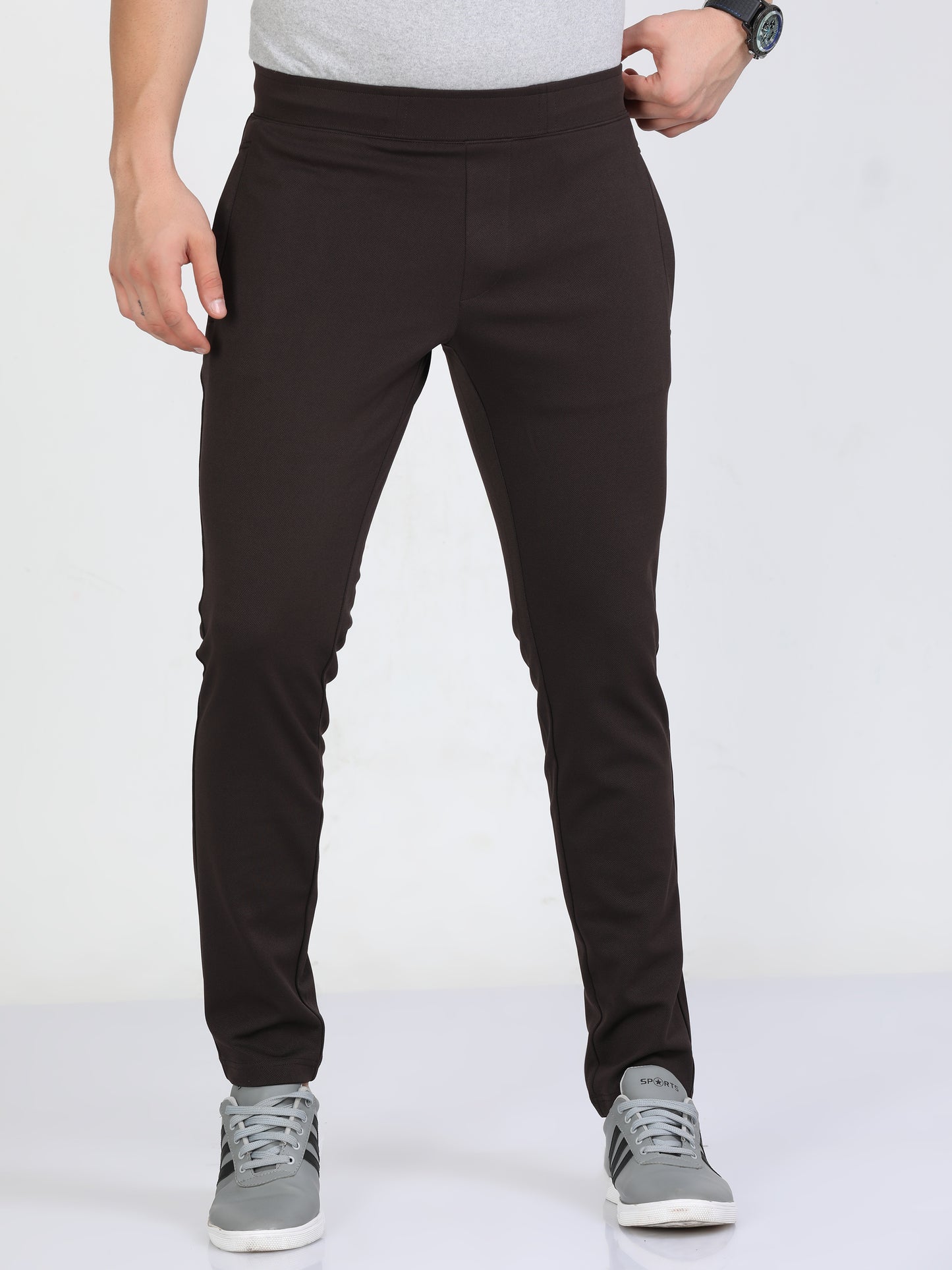 Brown Stretchy Peanut Jogger for Men