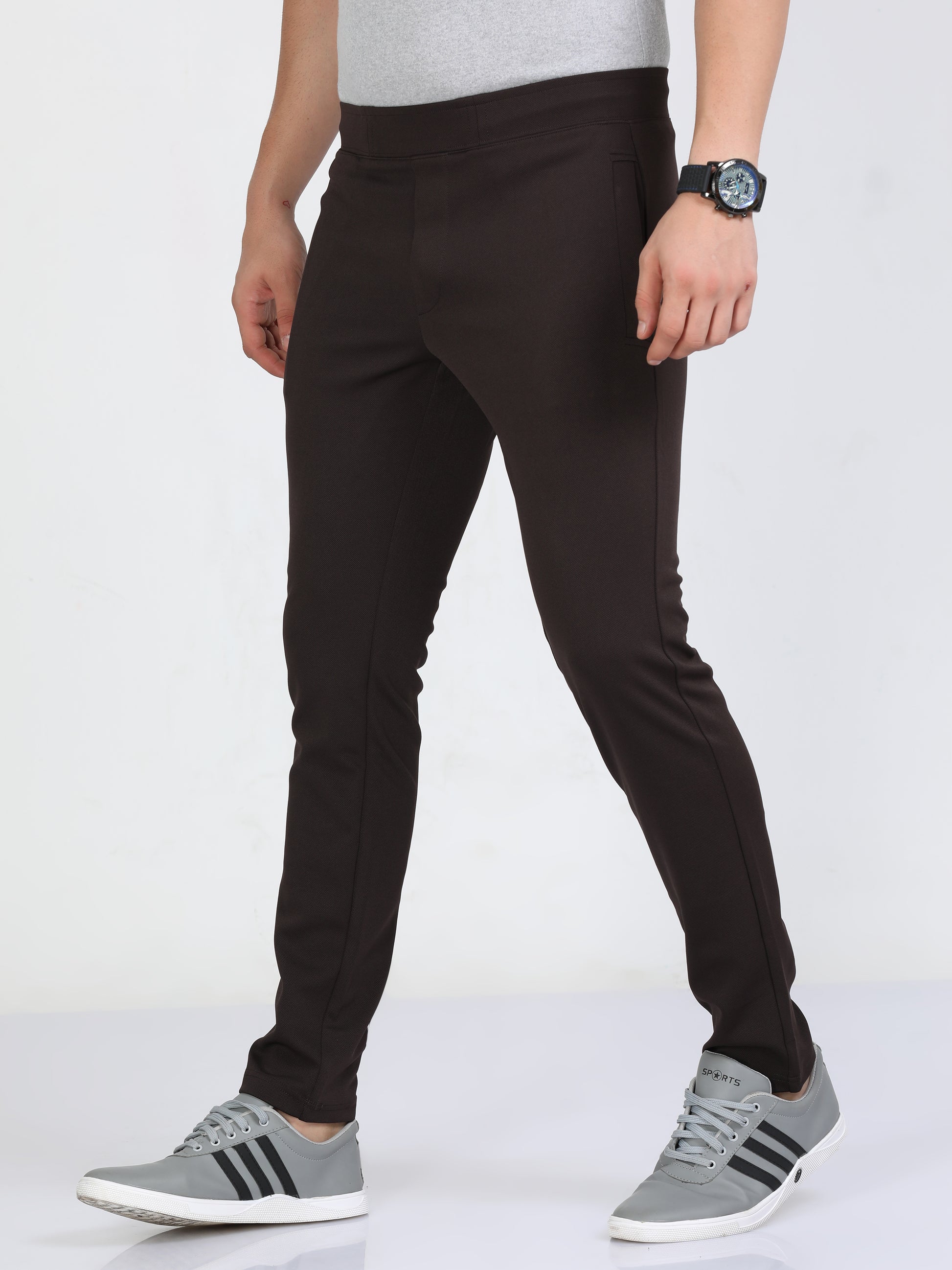 Brown Stretchy Peanut Jogger for Men