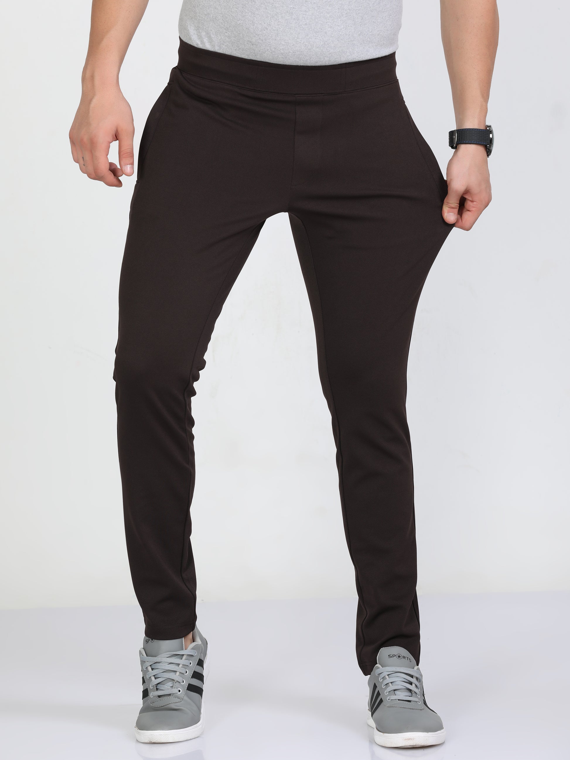 Brown Stretchy Peanut Jogger for Men