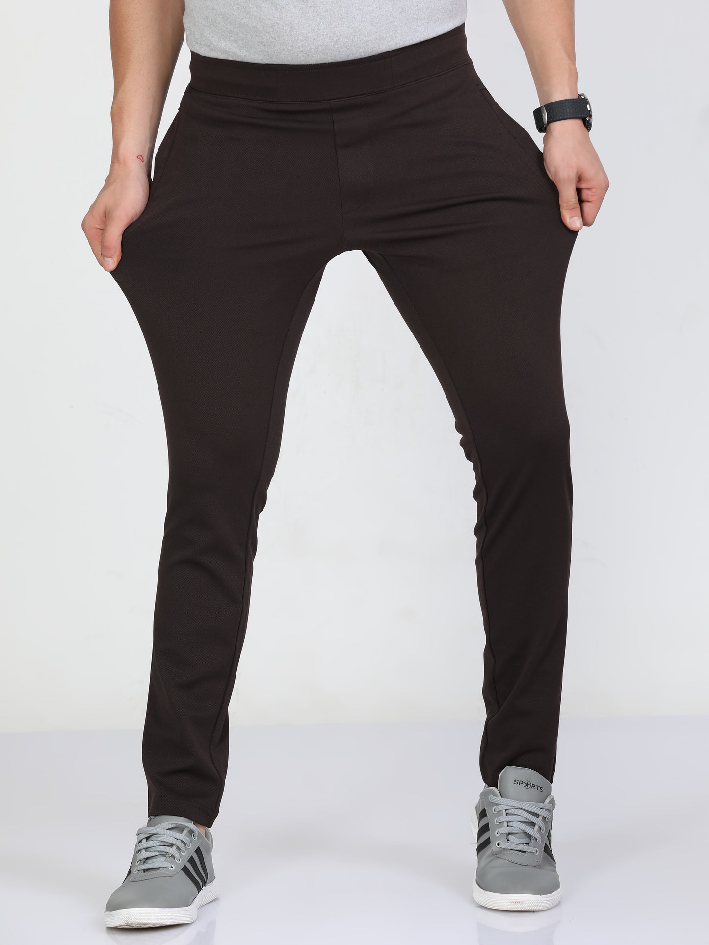 Brown Stretchy Peanut Jogger for Men