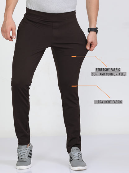 Men Brown Stretchy Peanut Joggers