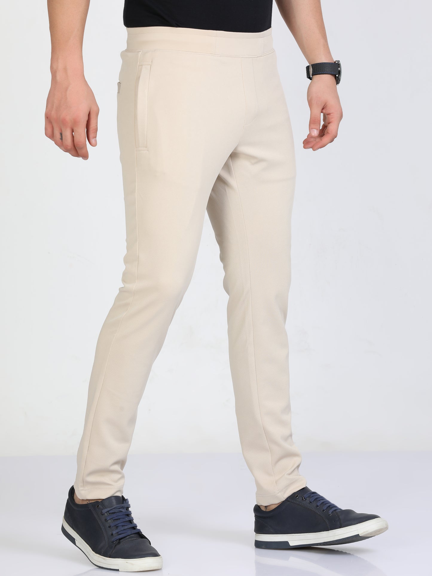 Beige Stretchy Peanut Jogger For Men