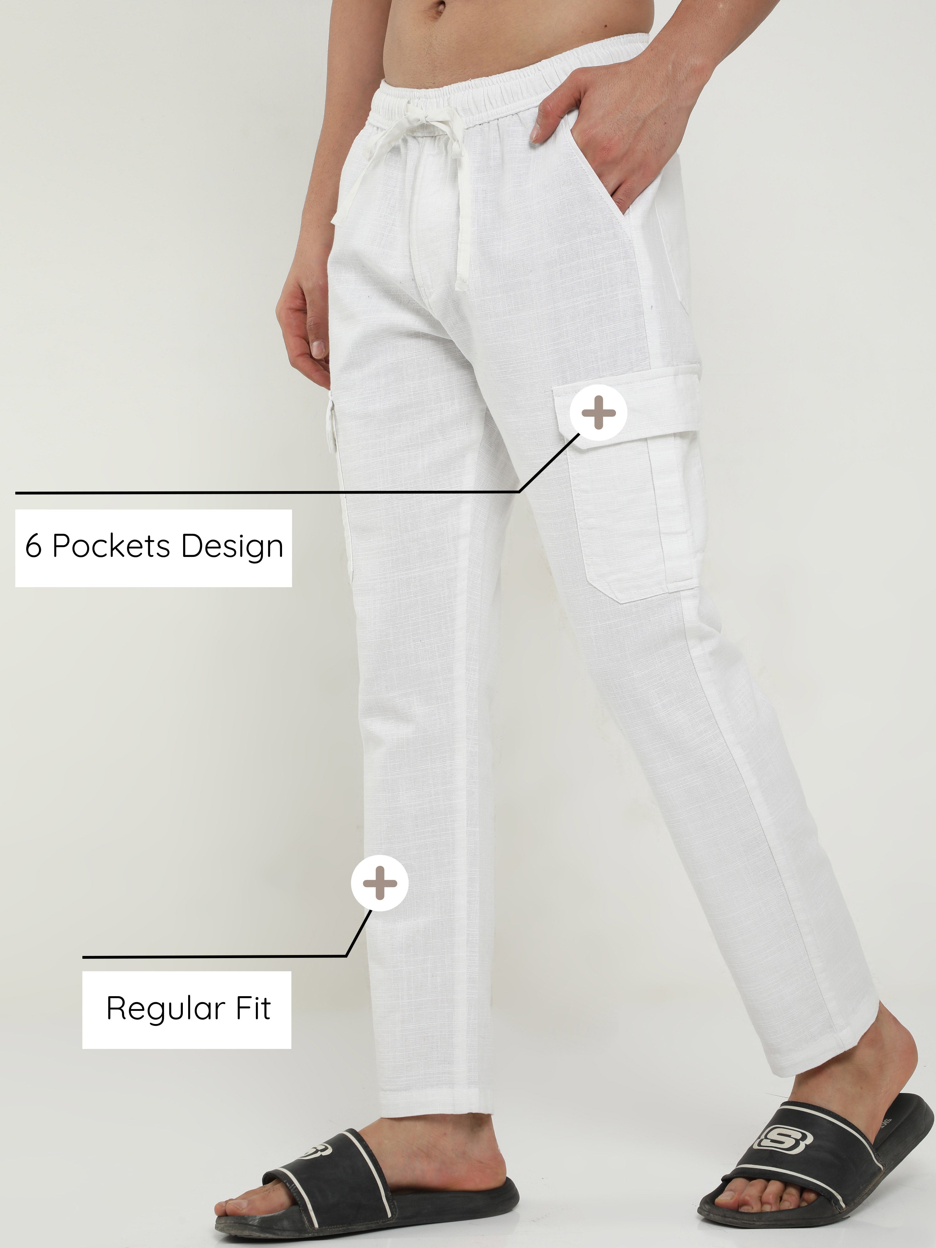 Buy Cool And Comfortable Lazy Mens White Linen Trousers – Marquee  Industries Private Limited